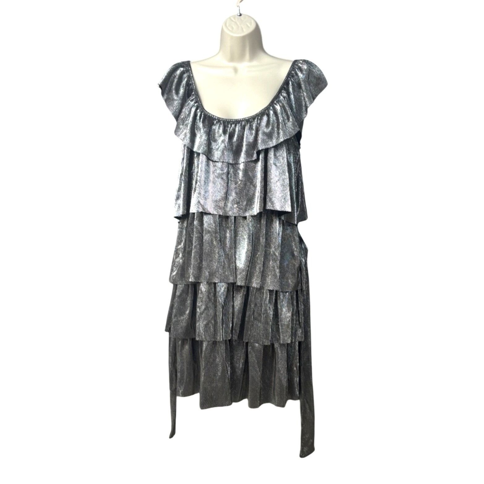 Other Michael Michael Kors Metallic Tiered Off-The-Shoulder Dress Size M / US 6-8 / IT 42-44 - 4 Thumbnail