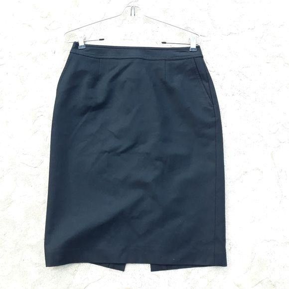 Vintage Vtg Worth Wool Cashmere Pencil Skirt Sz 4 Black Classic Knee Size 27" / US 4 / IT 40 - 10 Thumbnail
