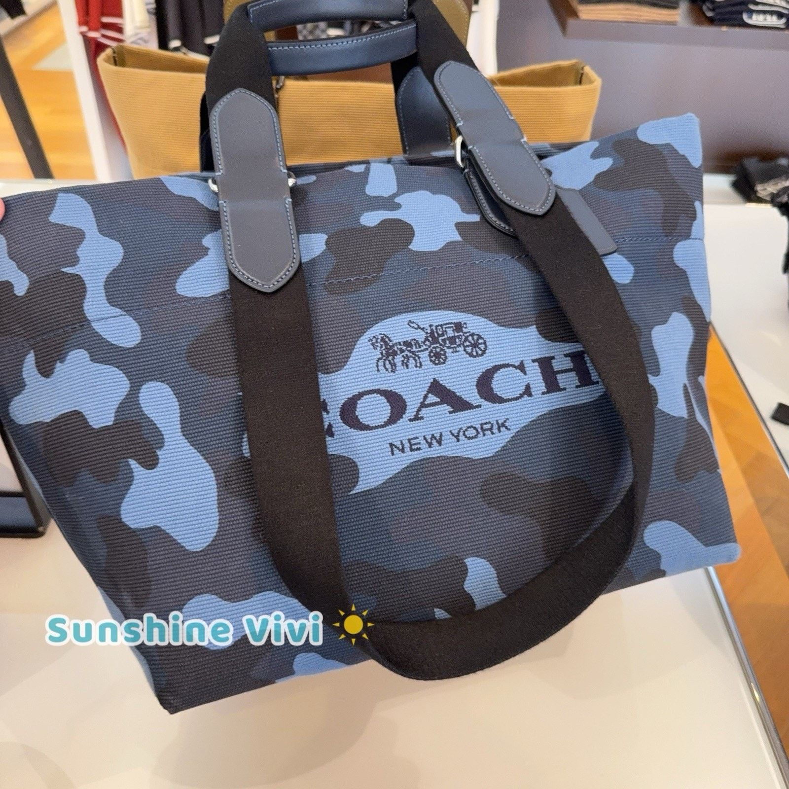 Coach NWT Coach MEN Small Tour Tote Bag Camo CDQ74 Silver/Blue Size ONE SIZE - 3 Thumbnail