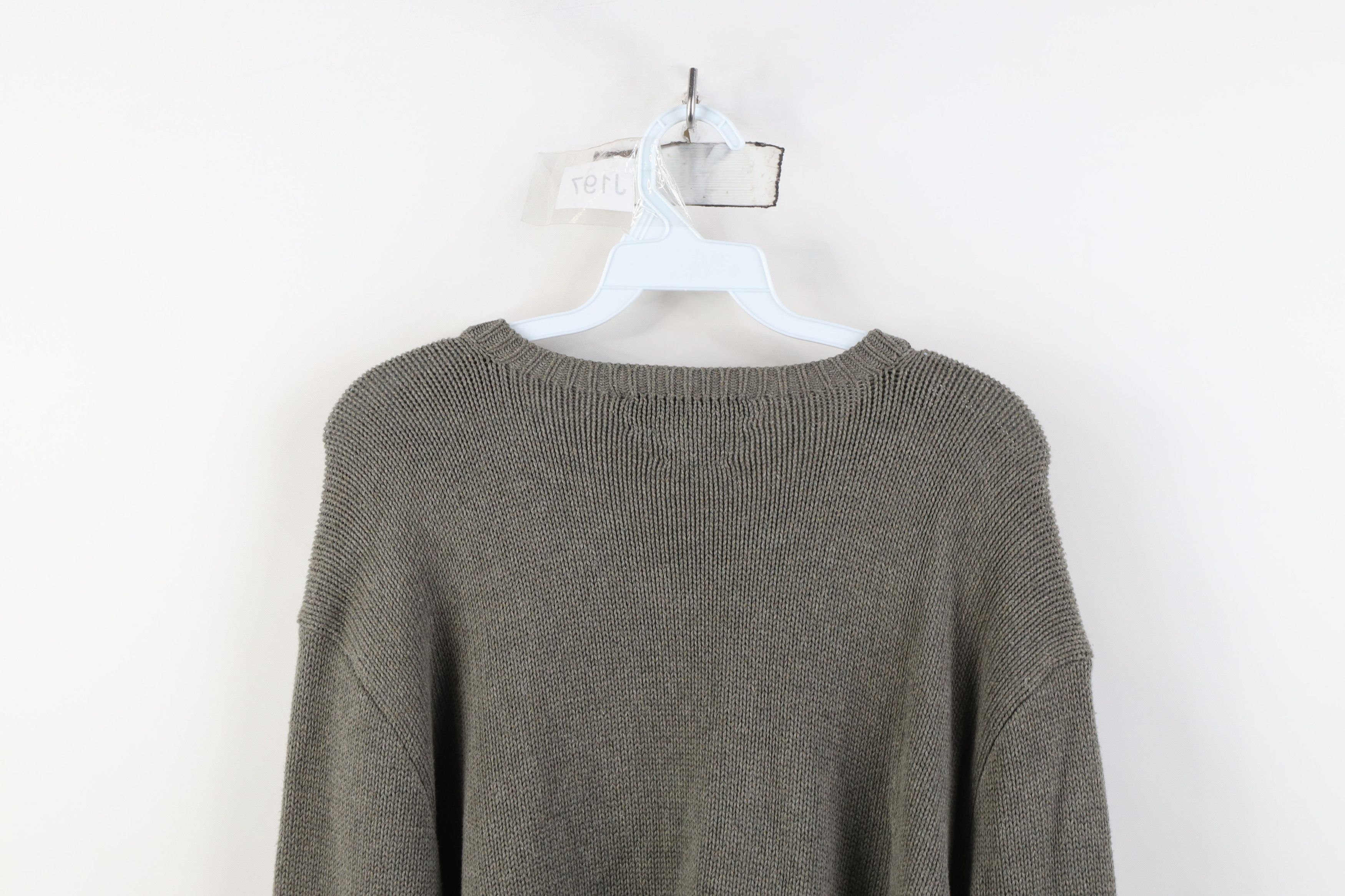 Ralph Lauren Vintage 90s Ralph Lauren Ribbed Knit V-Neck Sweater Gray Size US L / EU 52-54 / 3 - 10 Thumbnail