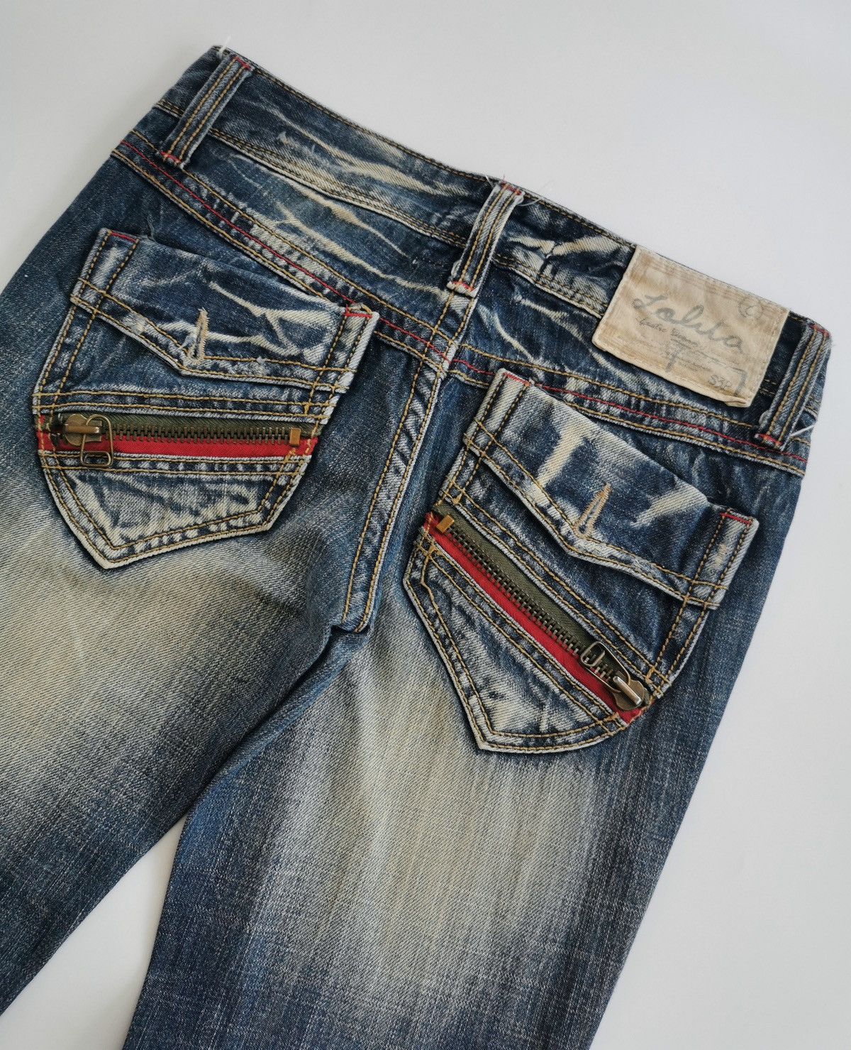 Japanese Brand Bootcut Mudwash Lolita Denim Jeans Size 28" / US 6 / IT 42 - 6 Thumbnail