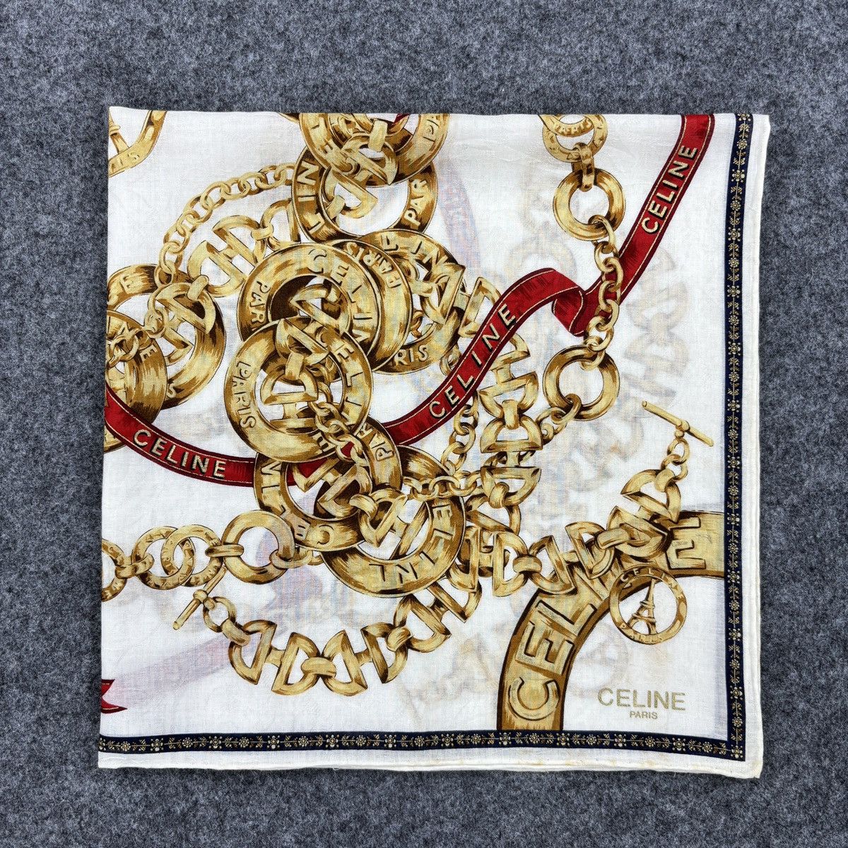 Vintage Celine Handkerchief # E059 # Bandana # Neckerchief Size ONE SIZE - 2 Thumbnail