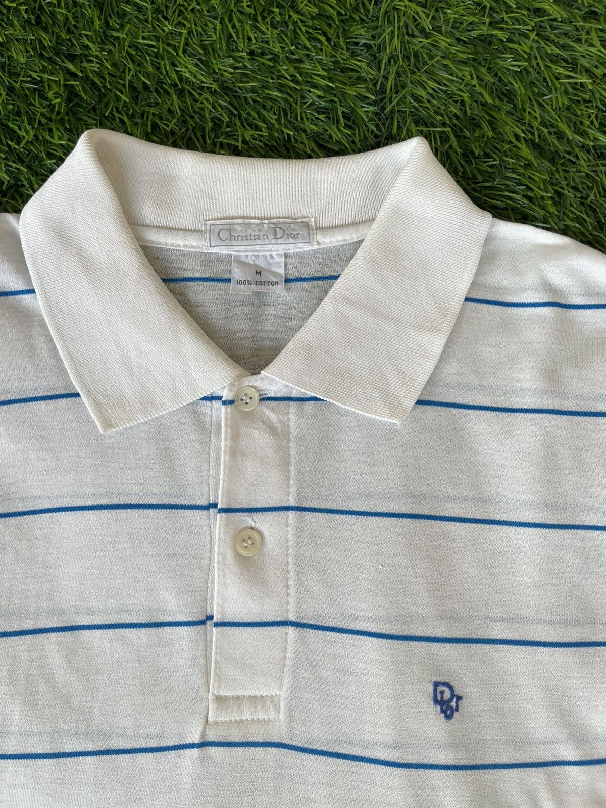 【Christian Dior】1990s Refined Polo Shirt Christian Dior Vintage Mens 90s Polo Shirt Green Size 52