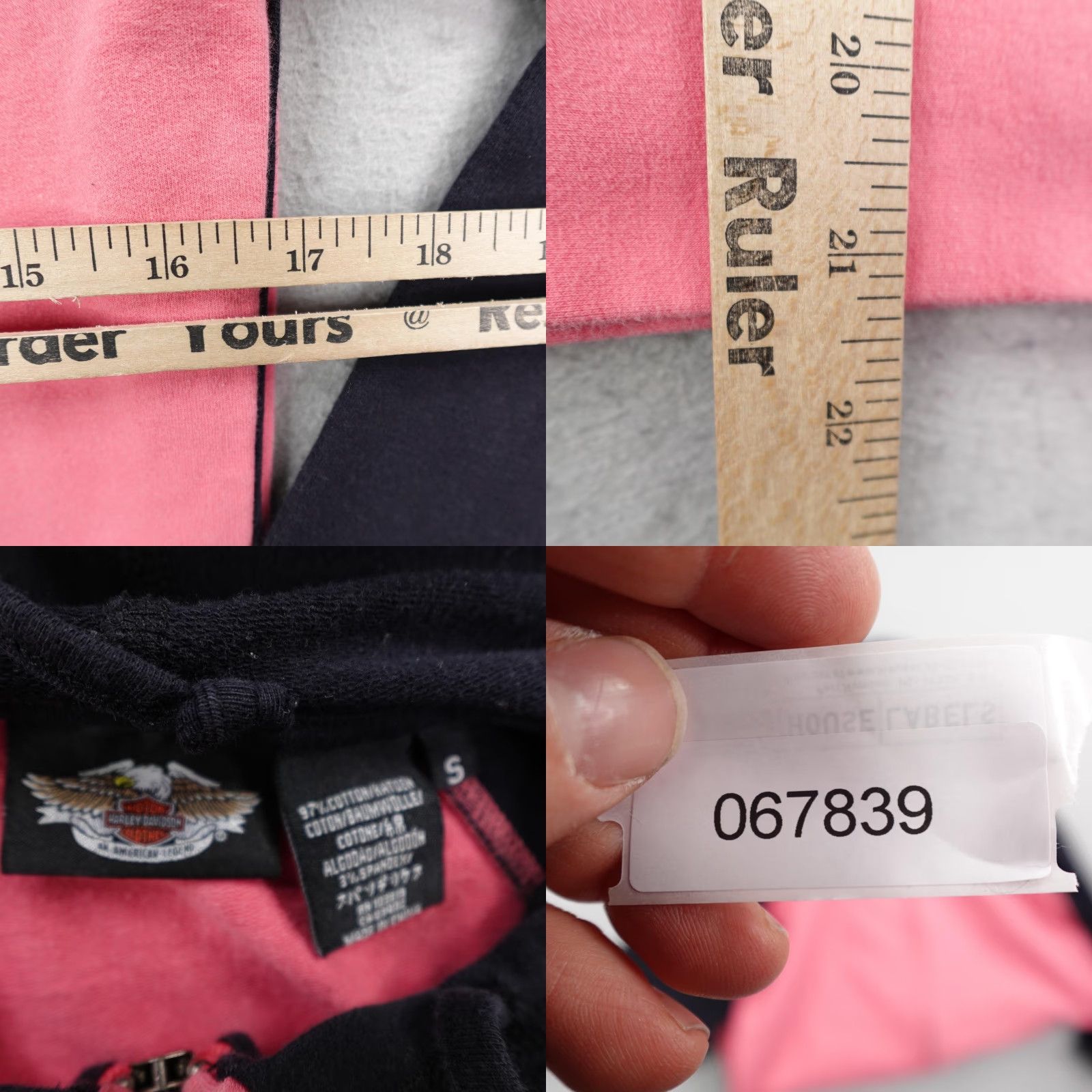 Harley Davidson Harley-Davidson Hoodie Womens Small Pink Black Rhinestone Motorcycles Sweatshirt Size S / US 4 / IT 40 - 8 Thumbnail
