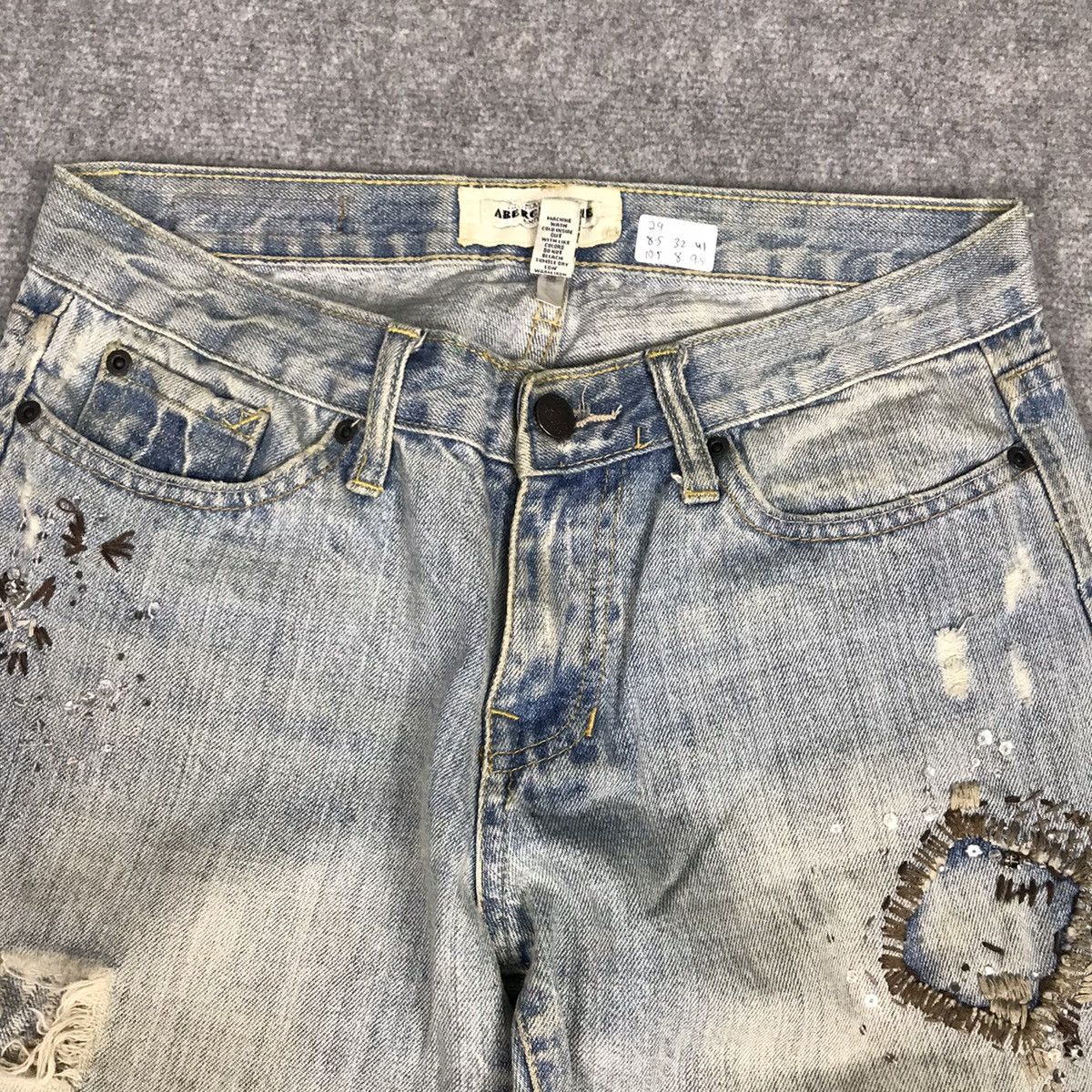 FLARE JAPAN STYLE ABERCROMBIE PATCHWORK DISTRESS JEANS PANTS