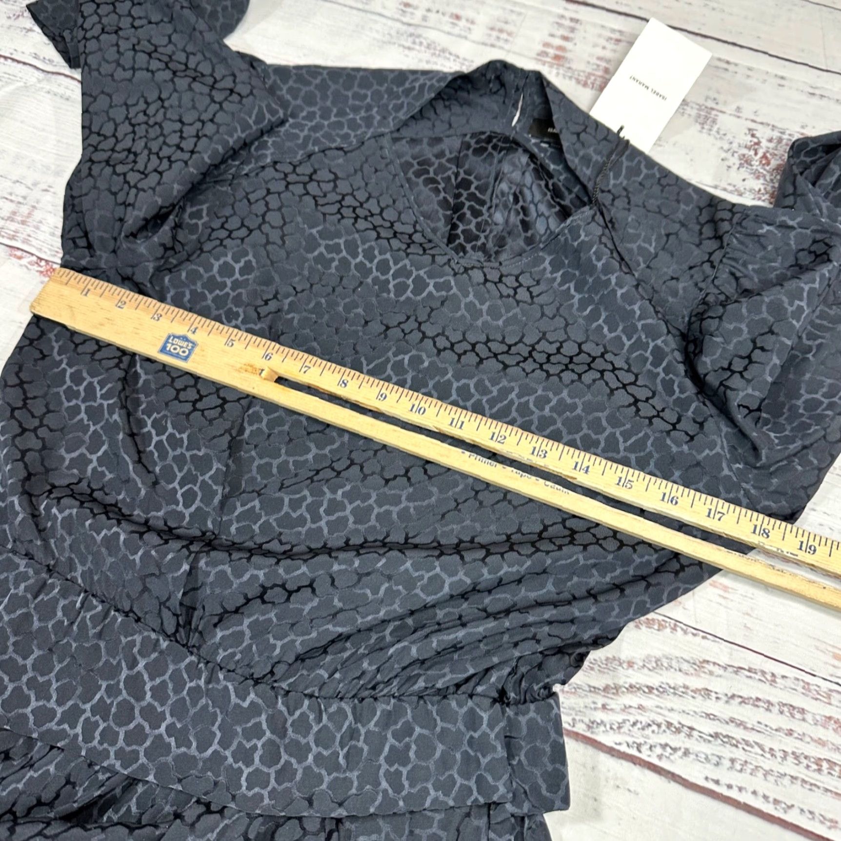 Isabel Marant Isabel Marant Romina Stretch Silk Dress Jacquard Black Size 38 Long Sleeve A-Line Women Dress Size XS / US 0-2 / IT 36-38 - 4 Thumbnail