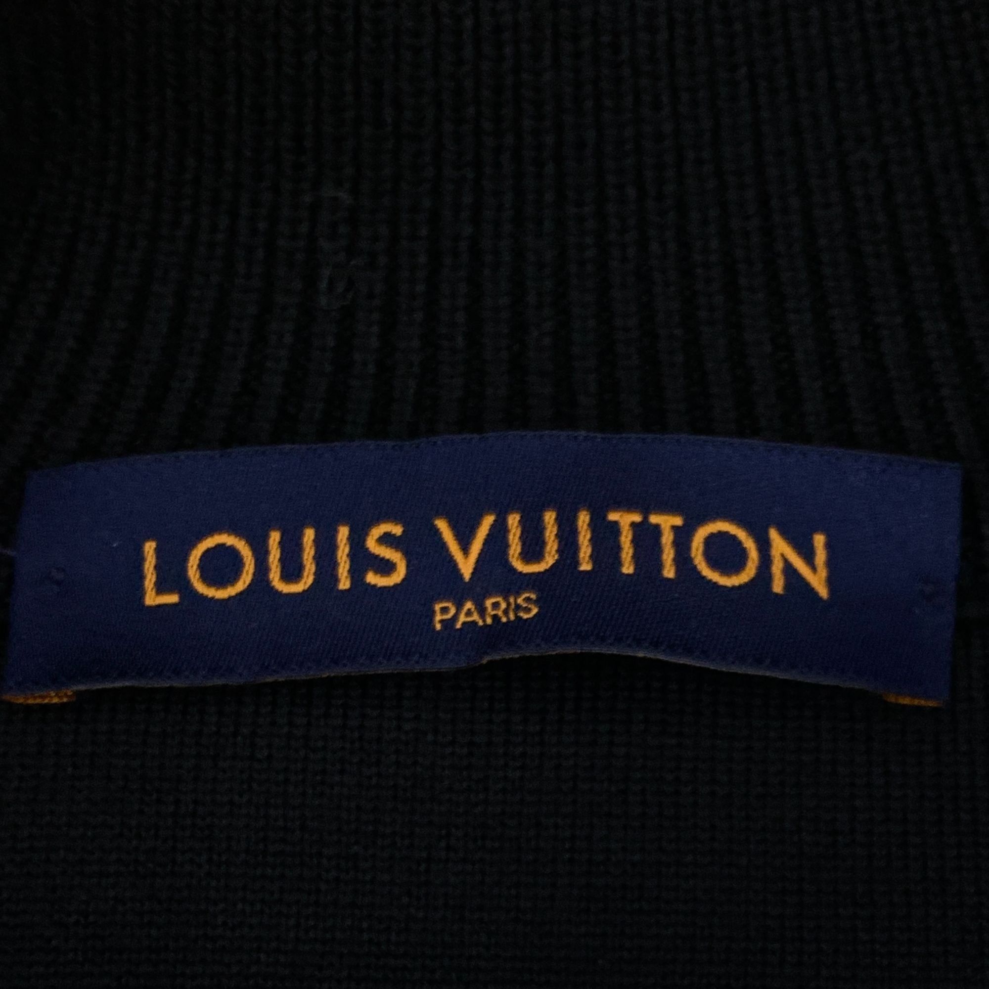 Louis Vuitton Louis Vuitton Black Wool & Silk Checkered Knit Zip-Up Jacket Size US M / EU 48-50 / 2 - 2 Thumbnail