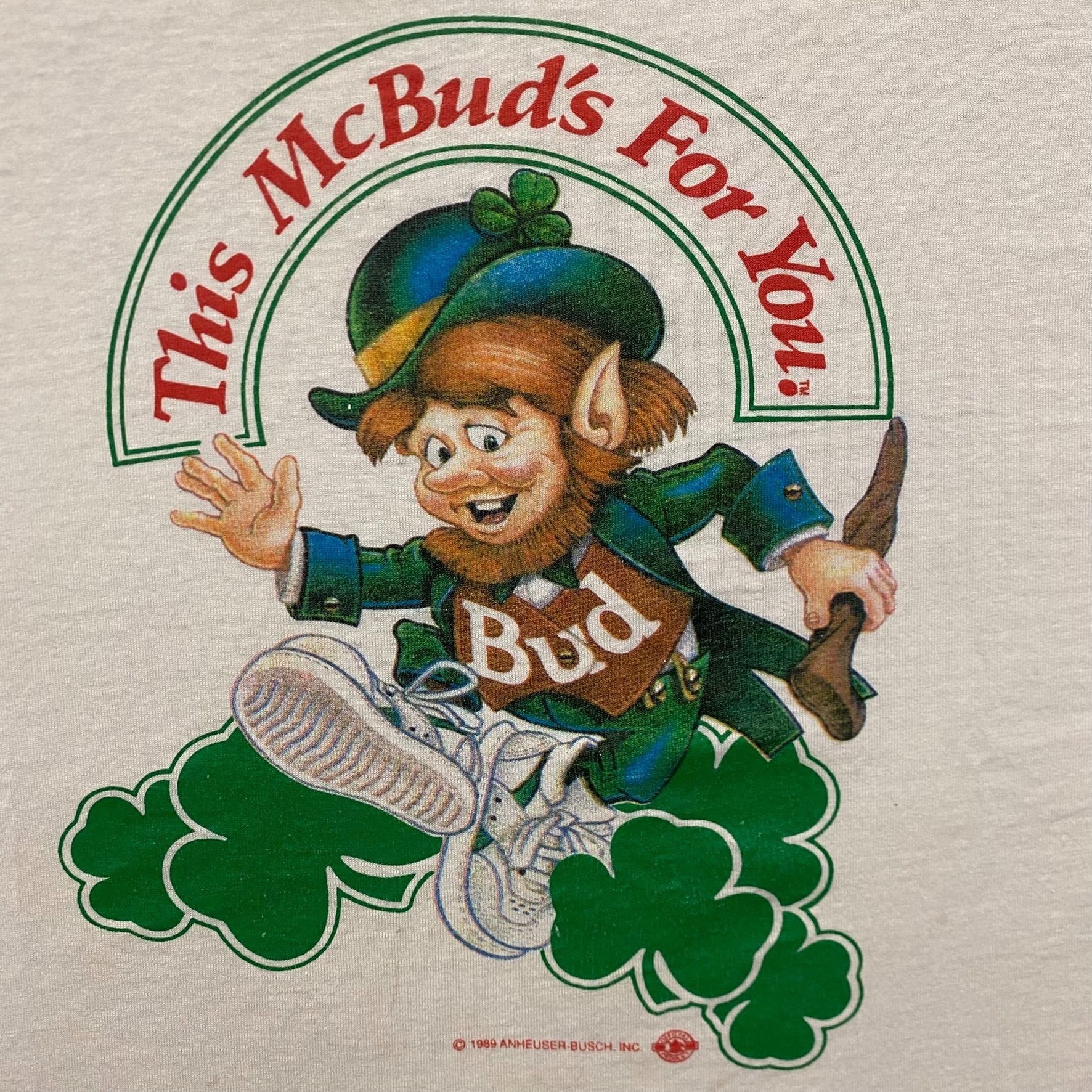 Vintage 80s Budweiser Leprechaun Shirt Single Stitch Beer Te