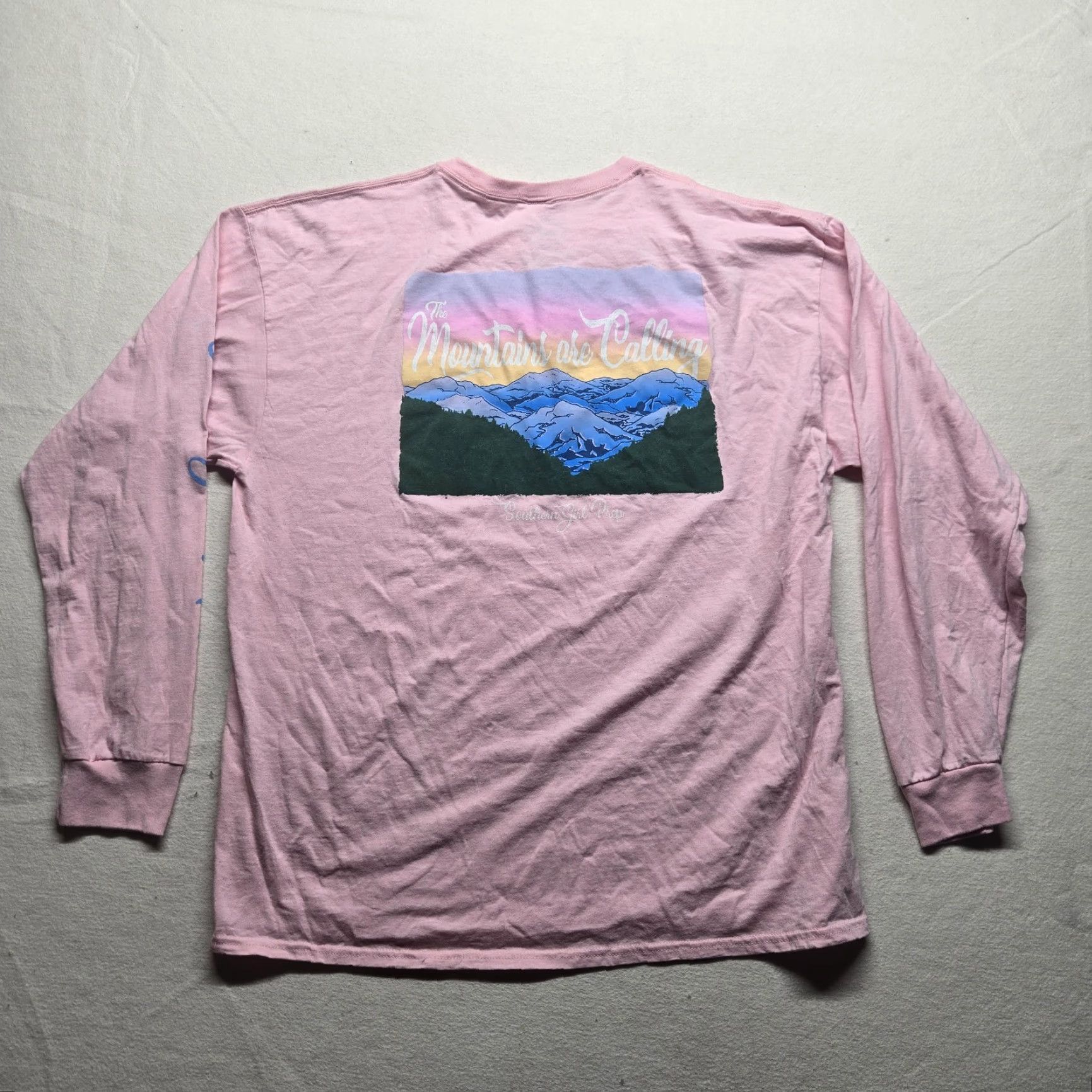 Vintage VINTAGE Southern Girl Prep Shirt Women 2XL Pink The Mountains Are Calling Long Sleeve 90s Womens Size XXL / US 16-18 / IT 52-54 - 7 Thumbnail