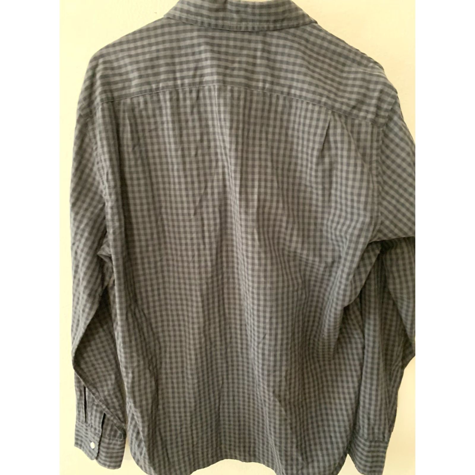J.Crew VINTAGE J.CREW Shirt Mens Button-Up Plaid Long Sleeve Black 2010s Size US L / EU 52-54 / 3 - 3 Thumbnail