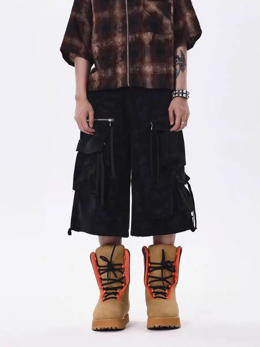 Japanese Brand × Jean Vintage Multi-Pocket Tie-Dye Loose Shorts Size US 32 / EU 48 - 1 Thumbnail