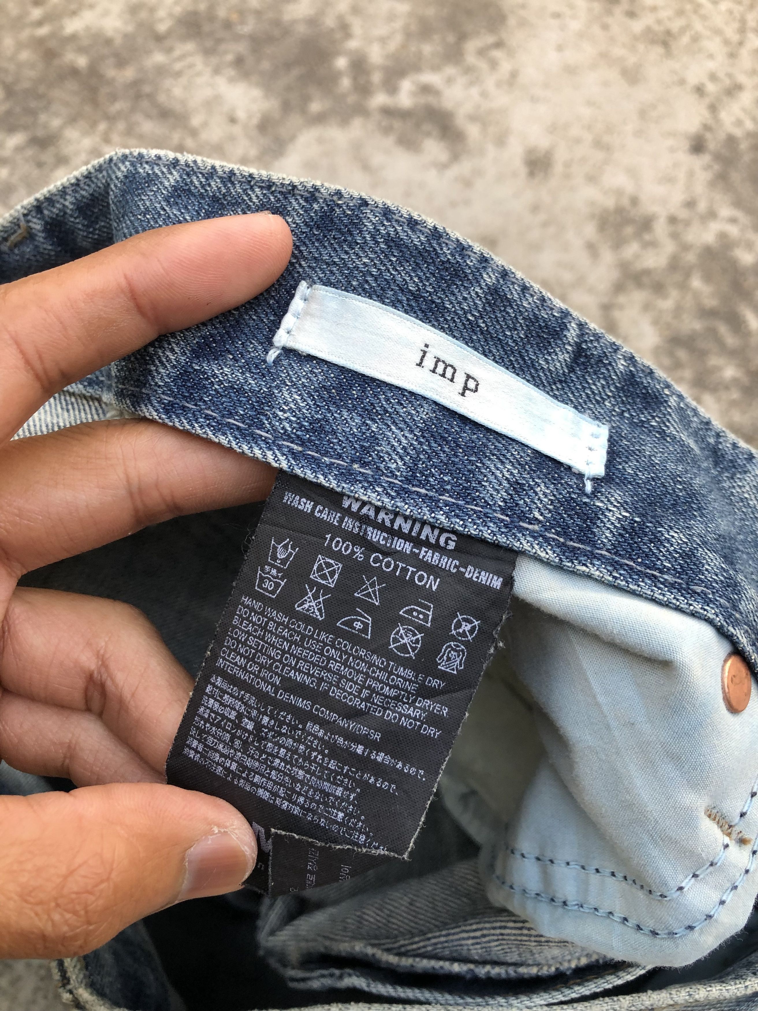 Japanese Brand WASHED BLUE DENIM BY IMP Size US 33 - 2 Thumbnail