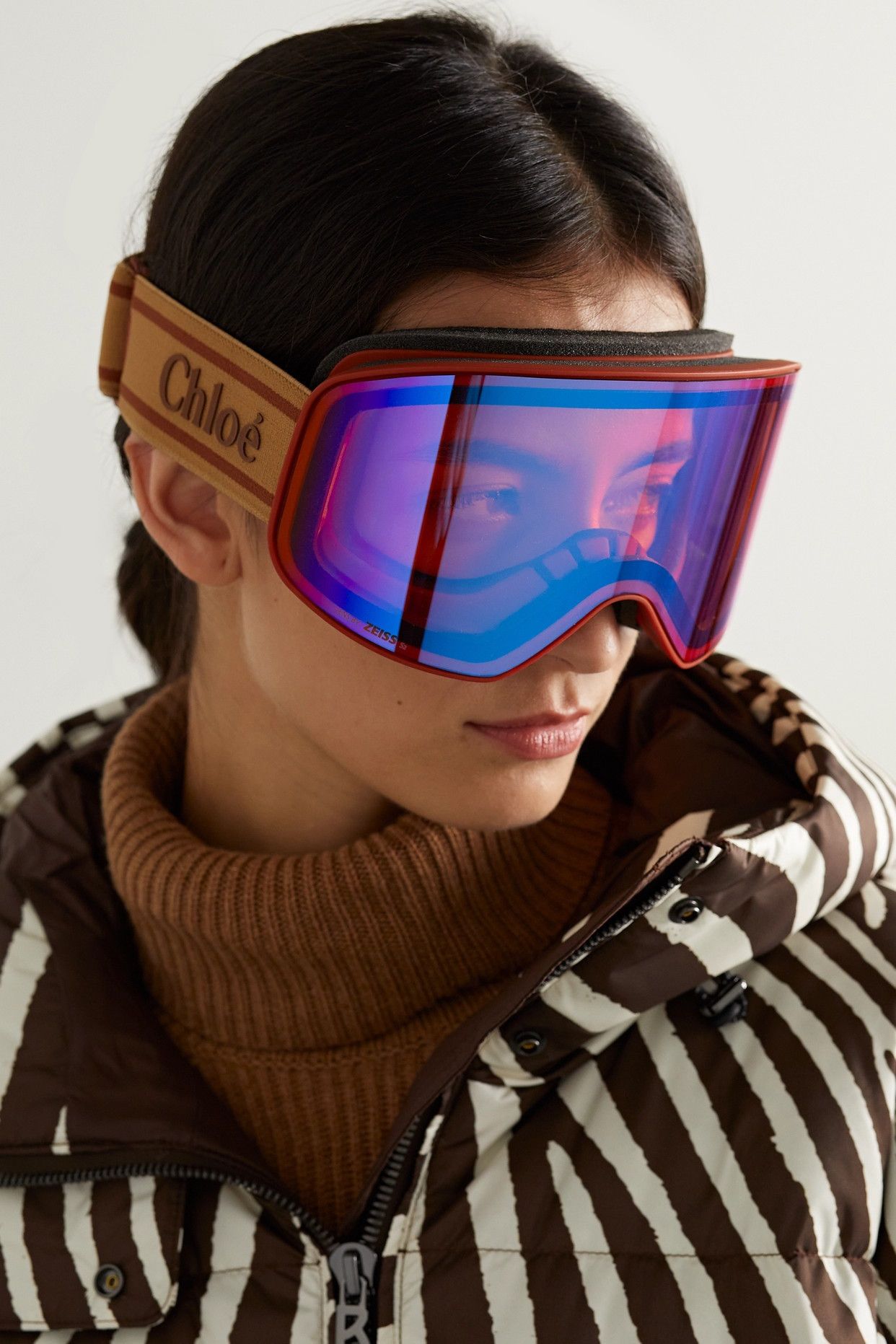 Chloe NEW Chloe CH0072S 003 Orange Multilayer Blue Zeiss Ski Mask Size ONE SIZE - 11 Thumbnail
