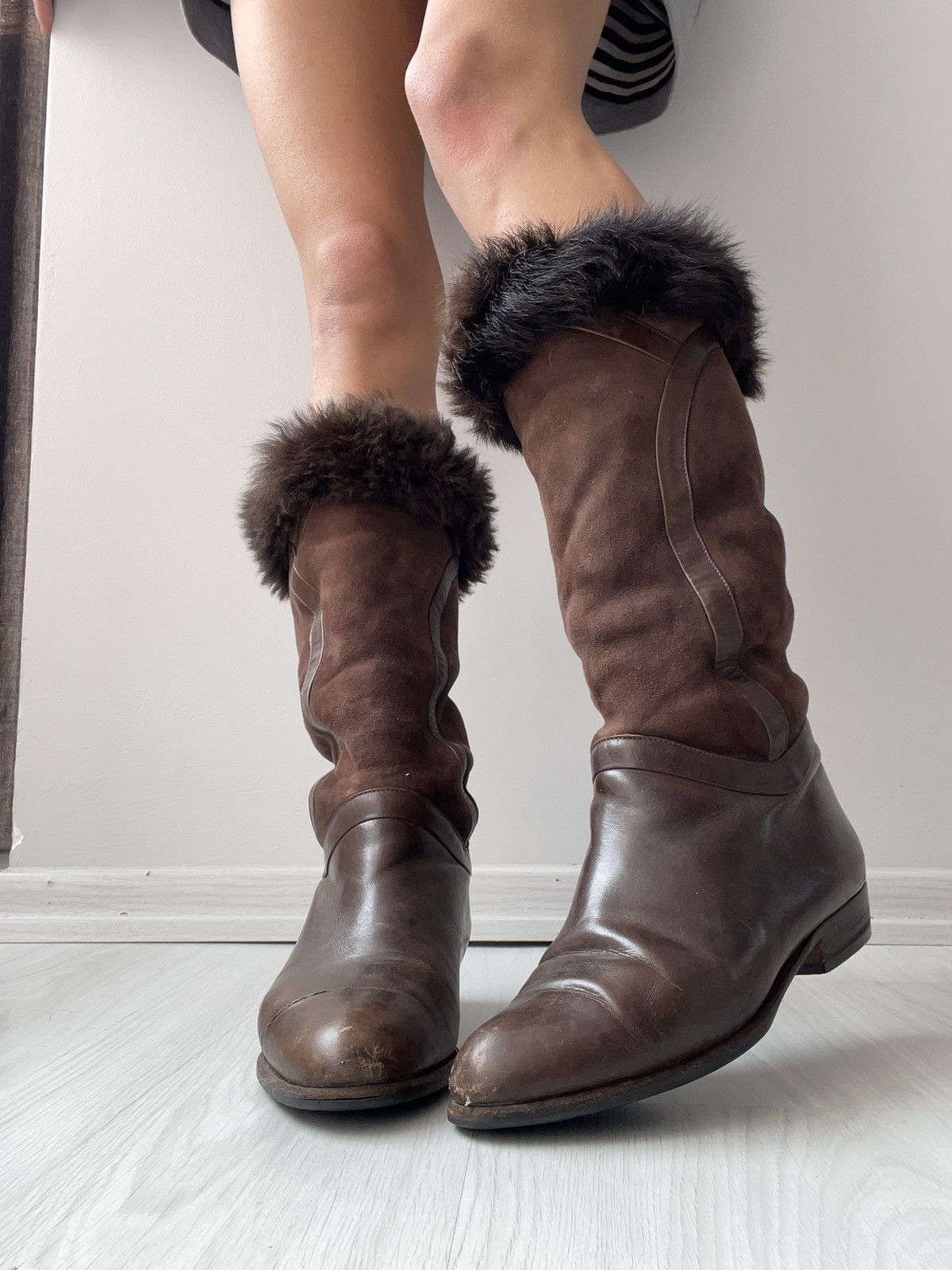 image of Vintage 90’S Boots in Brown, Women's (Size 7.5)