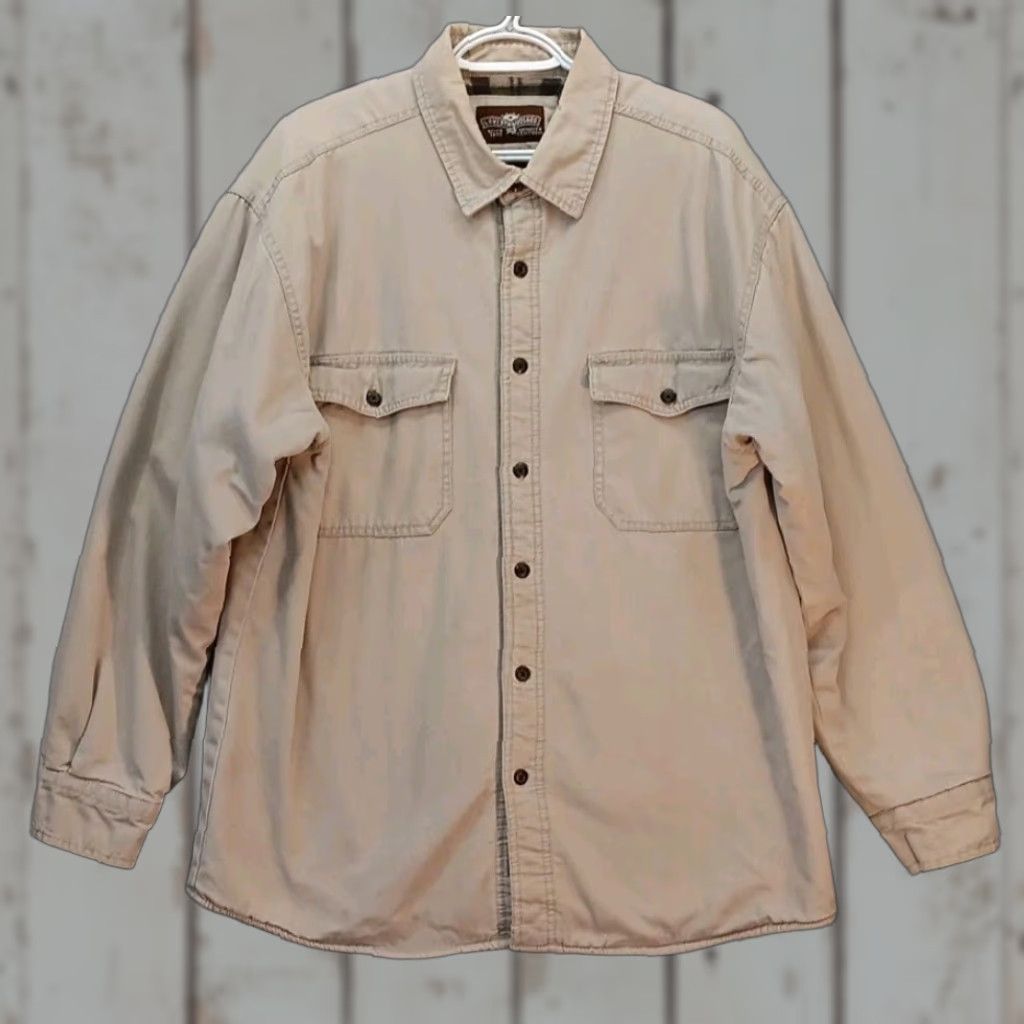 Vintage VINTAGE LEVIS Jacket Coat Men L Beige Bomber Lined Shacket Blanket Coat Size US L / EU 52-54 / 3 - 1 Thumbnail