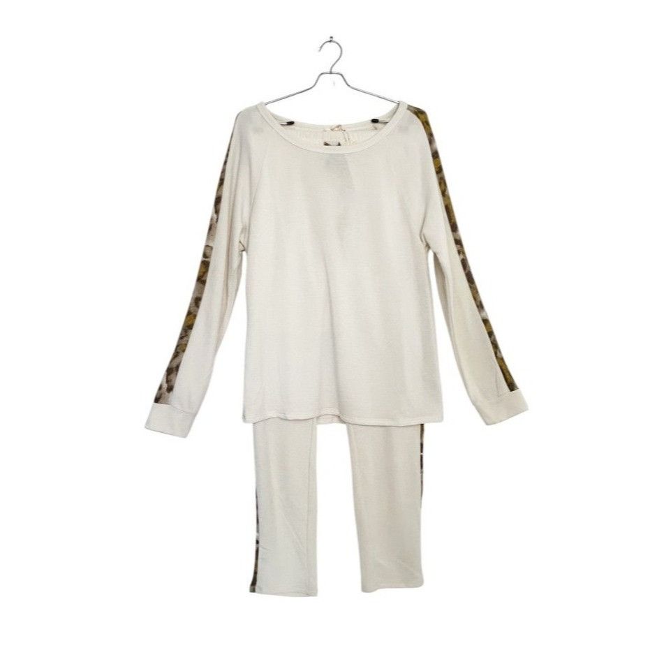 Other Mystree Women's Leopard Print Stripe Jogger Set in Cream / B Size 32" / US 10 / IT 46 - 1 Thumbnail