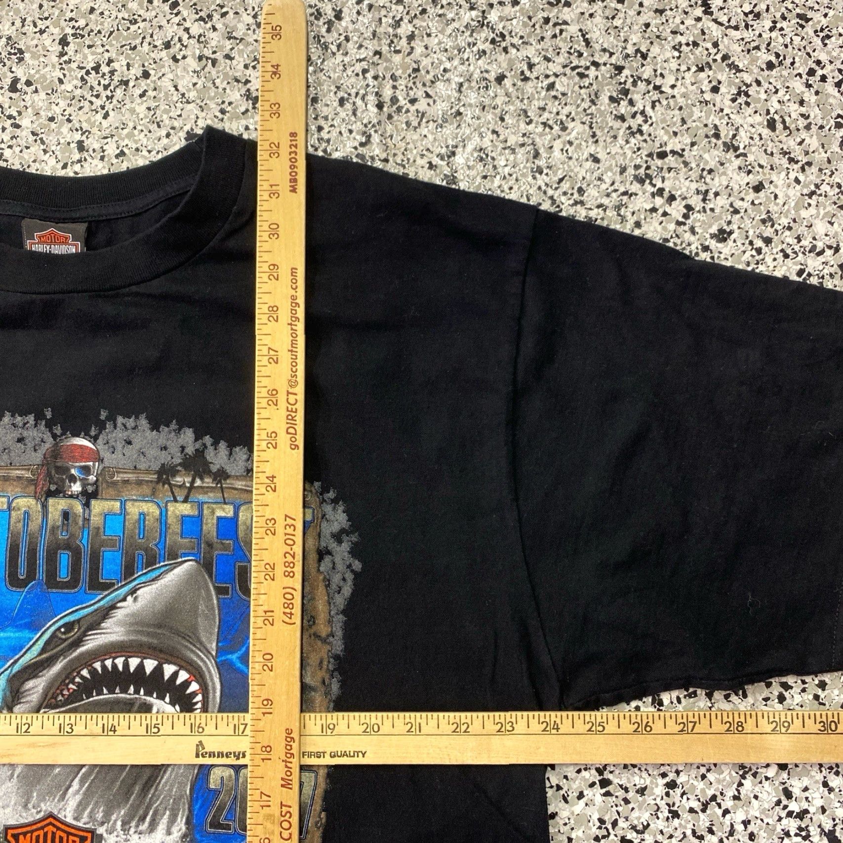 Harley Davidson Harley-Davidson Florida Shark Biketober Graphic T-Shirt Black 2XL Mens Crew Neck Short Sleeve Graphic Print Cotton Logo Vintage No Size US XXL / EU 58 / 5 - 3 Thumbnail