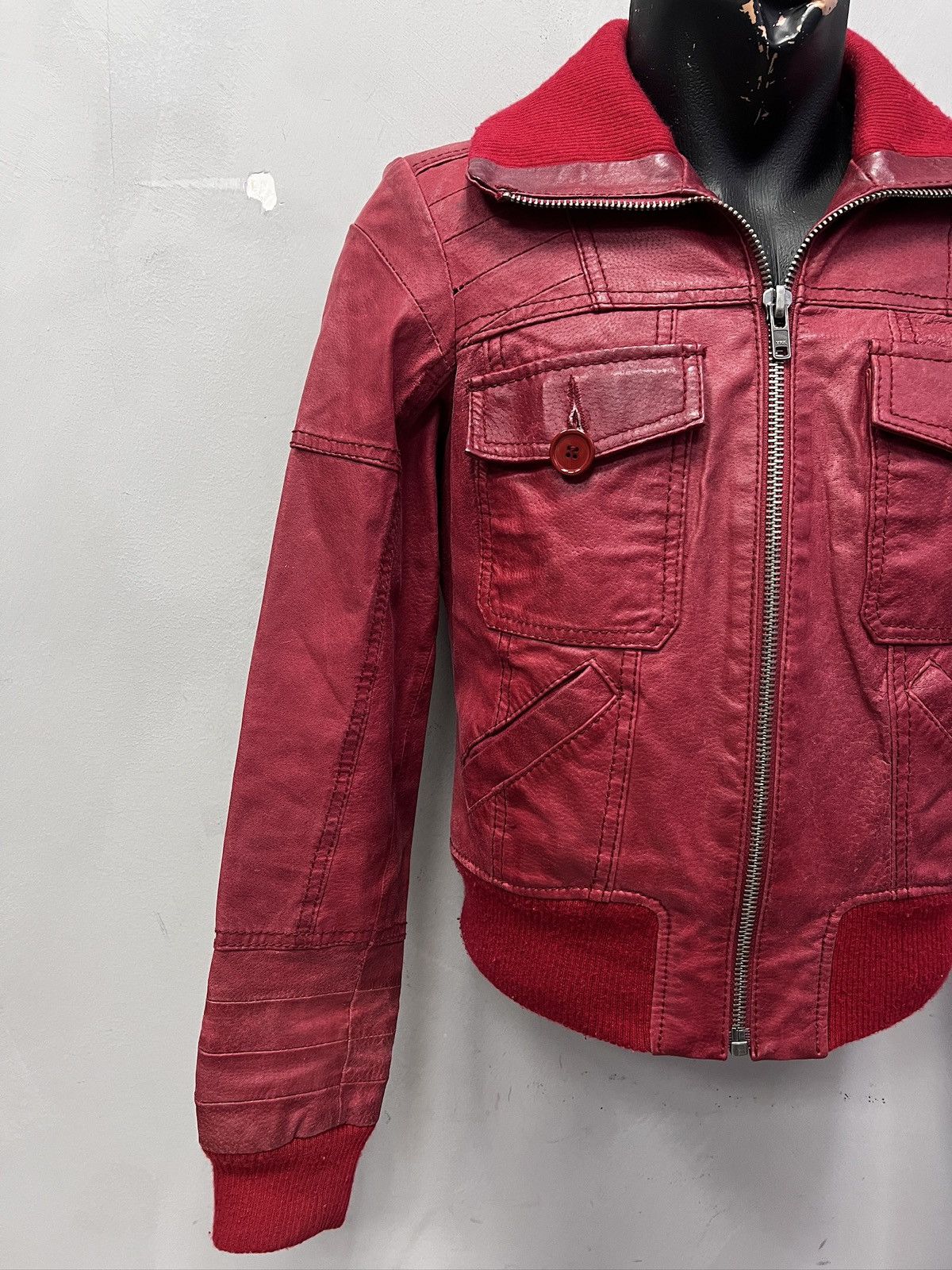 14th Addiction Slim leather avant garde y2k bomber jacket 14th addiction Size US XS / EU 42 / 0 - 3 Thumbnail