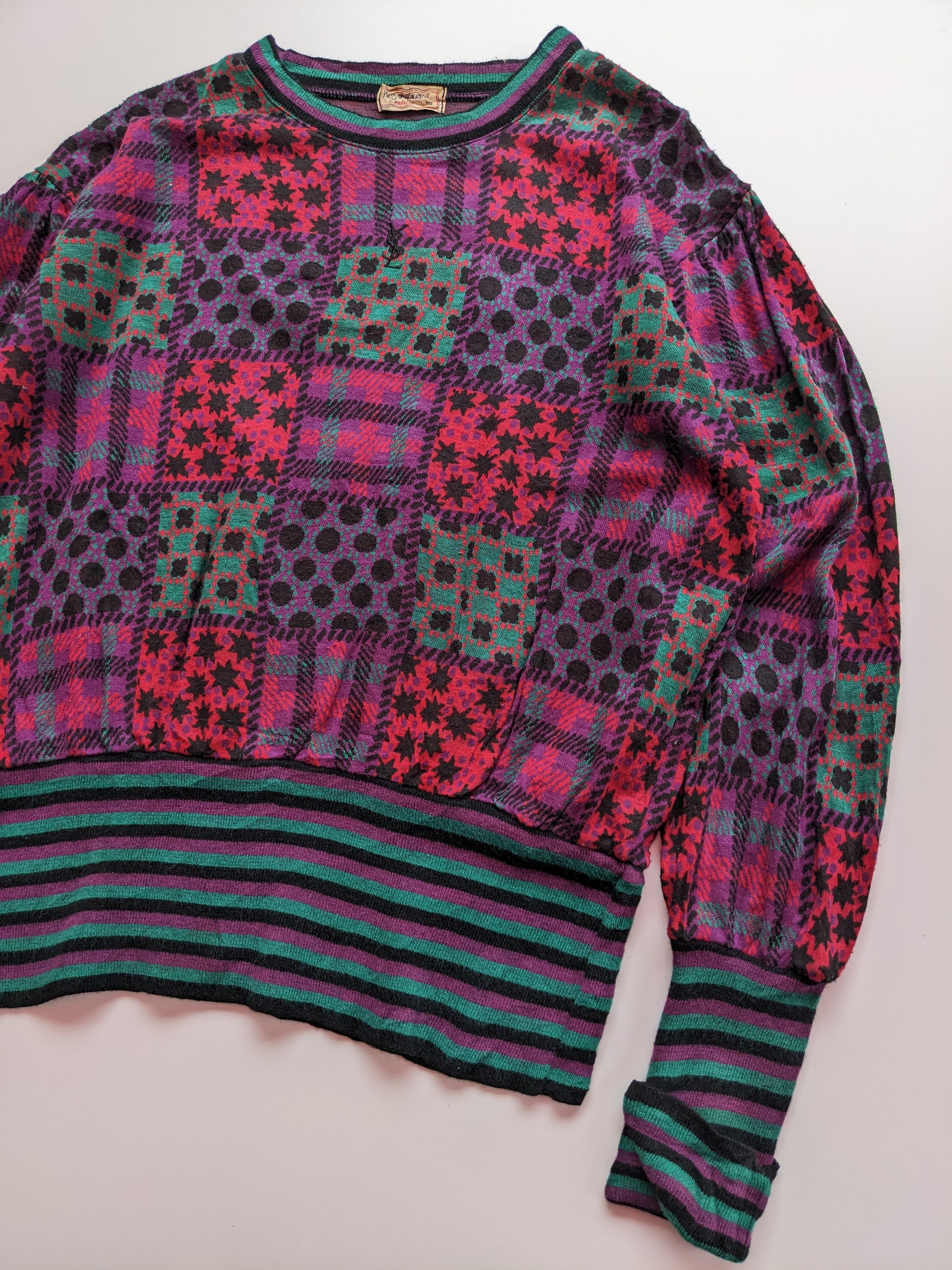 Yves Saint Laurent Vintage 80s Yves Saint Laurent center logo jumper Size S / US 4 / IT 40 - 3 Thumbnail