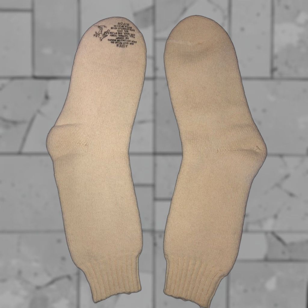 Vintage VINTAGE Aspen Rippn Socks Unisex Winter Beige L Mens/Womens? Size ONE SIZE - 1 Thumbnail