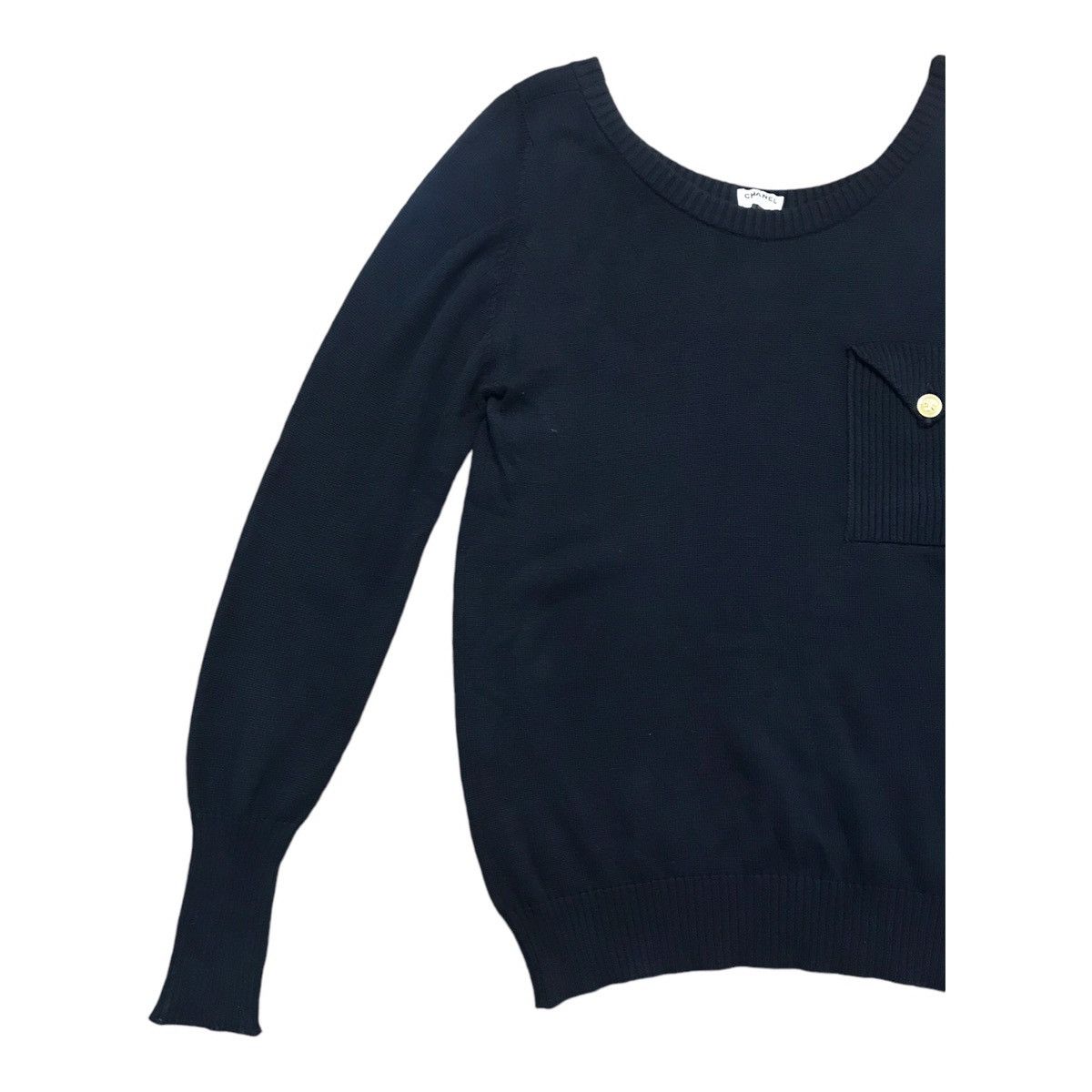 Chanel × Vintage Chanel Scoop Neckline Knitwear Sweater Size S / US 4 / IT 40 - 2 Thumbnail