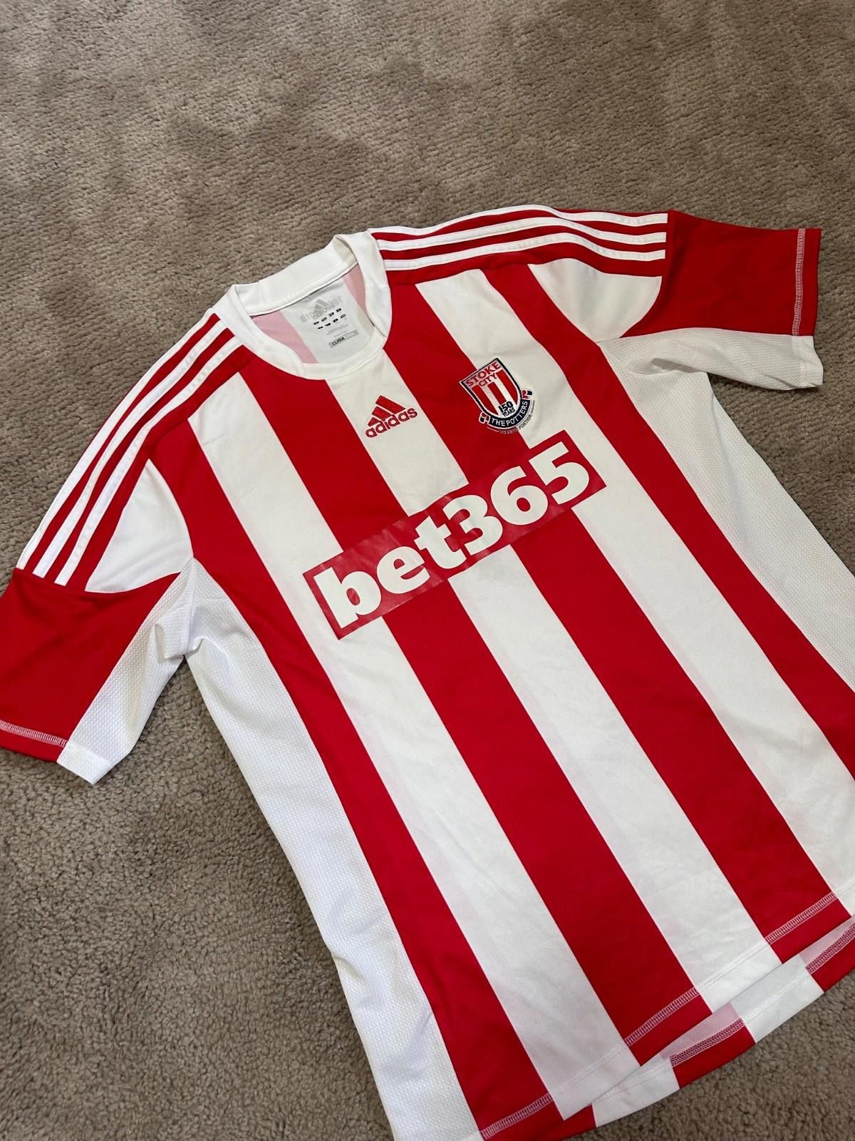 Adidas Stoke City Home 2012/2013Player Issue Football shirt soccer Size US L / EU 52-54 / 3 - 3 Thumbnail