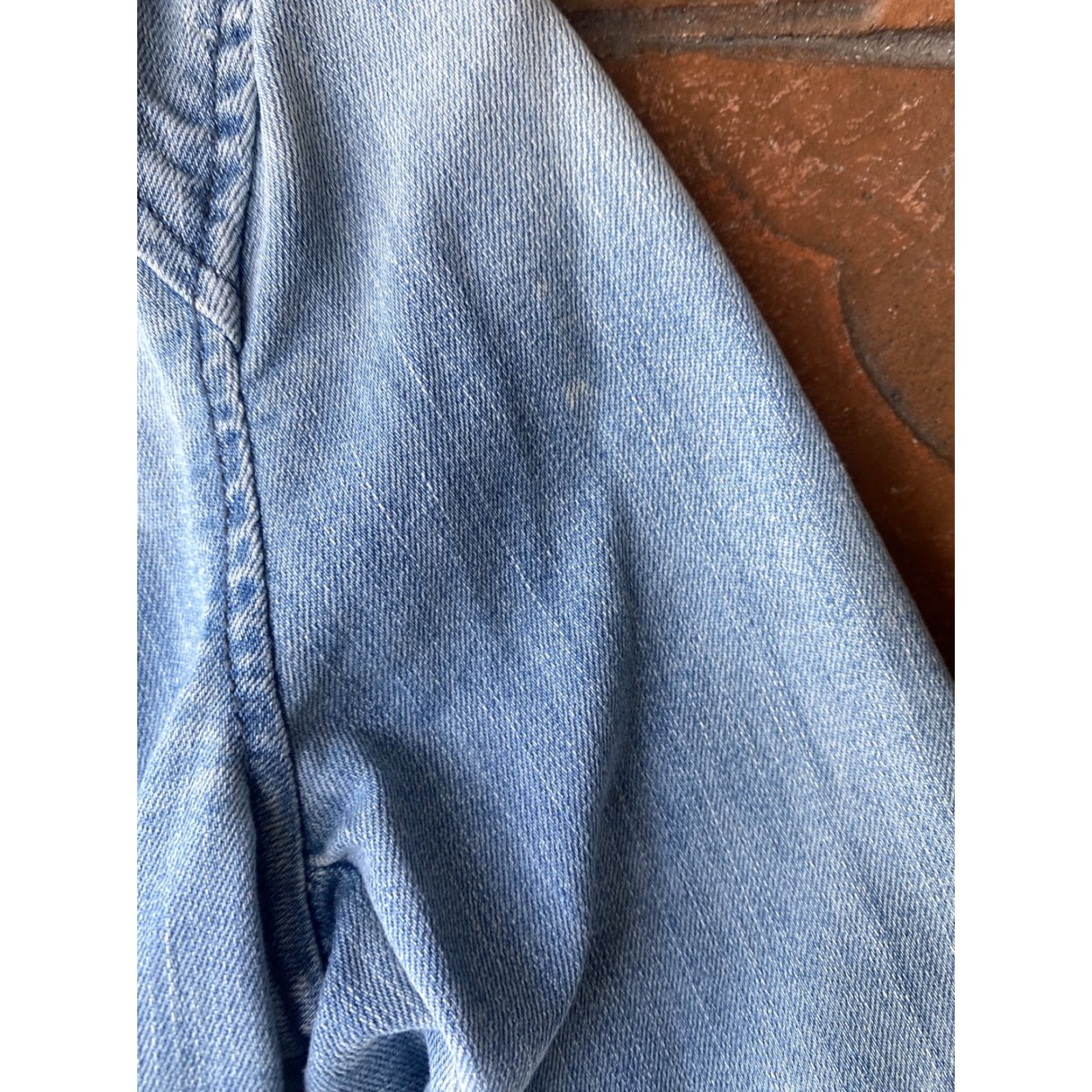 Vintage VINTAGE Anthropologie Pilcro and the Letterpress Women's Jean Denim Blazer JacketSize 0 Blue Ridged? Size 25" / US 0 / IT 36 - 4 Thumbnail