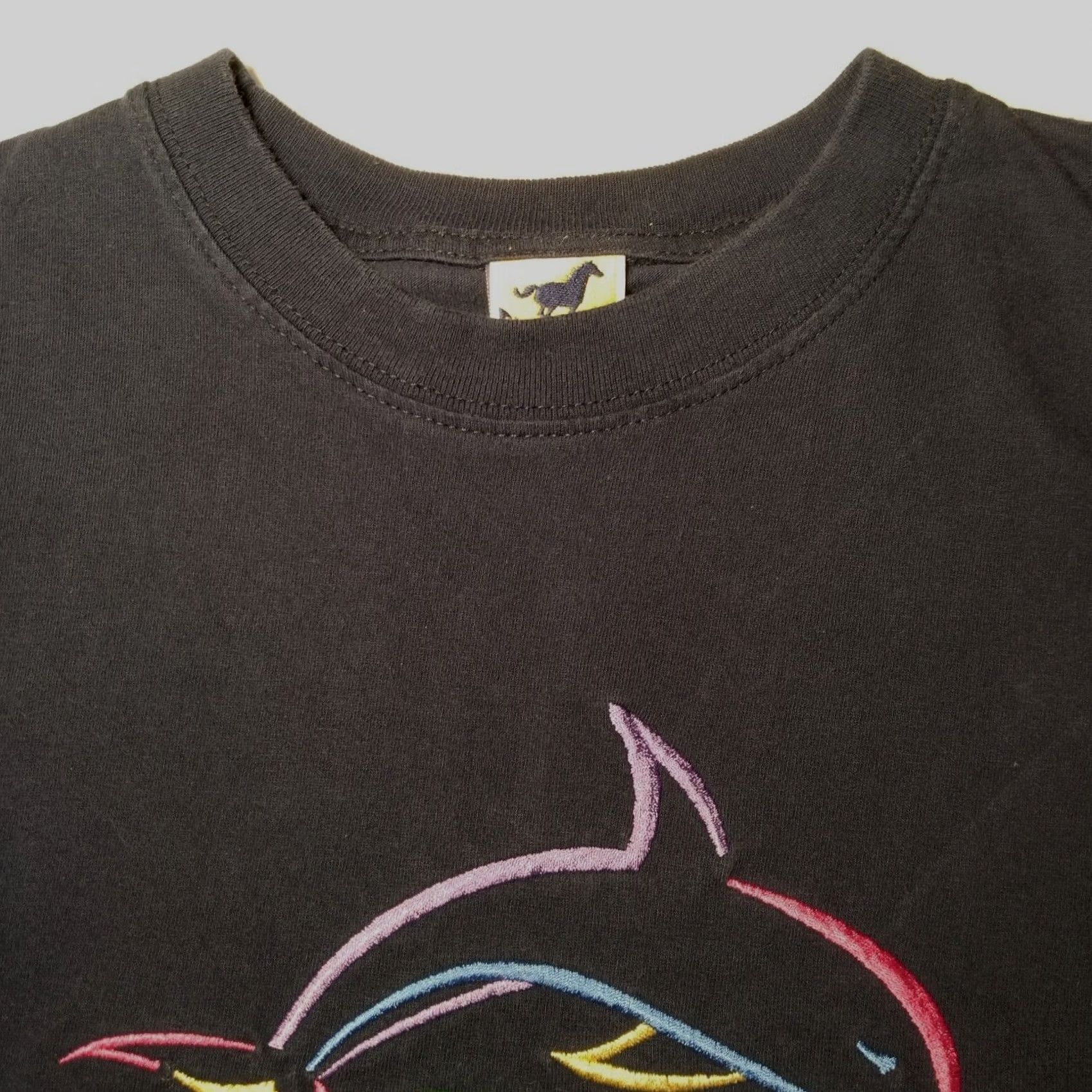 Rainbow VINTAGE Florida Dolphins Shirt XL Rainbow Embroidered Ocean Blue Blue Horz Men T-Shirt Embroidered Dolphins Holiday Tourist Size US XL / EU 56 / 4 - 7 Thumbnail