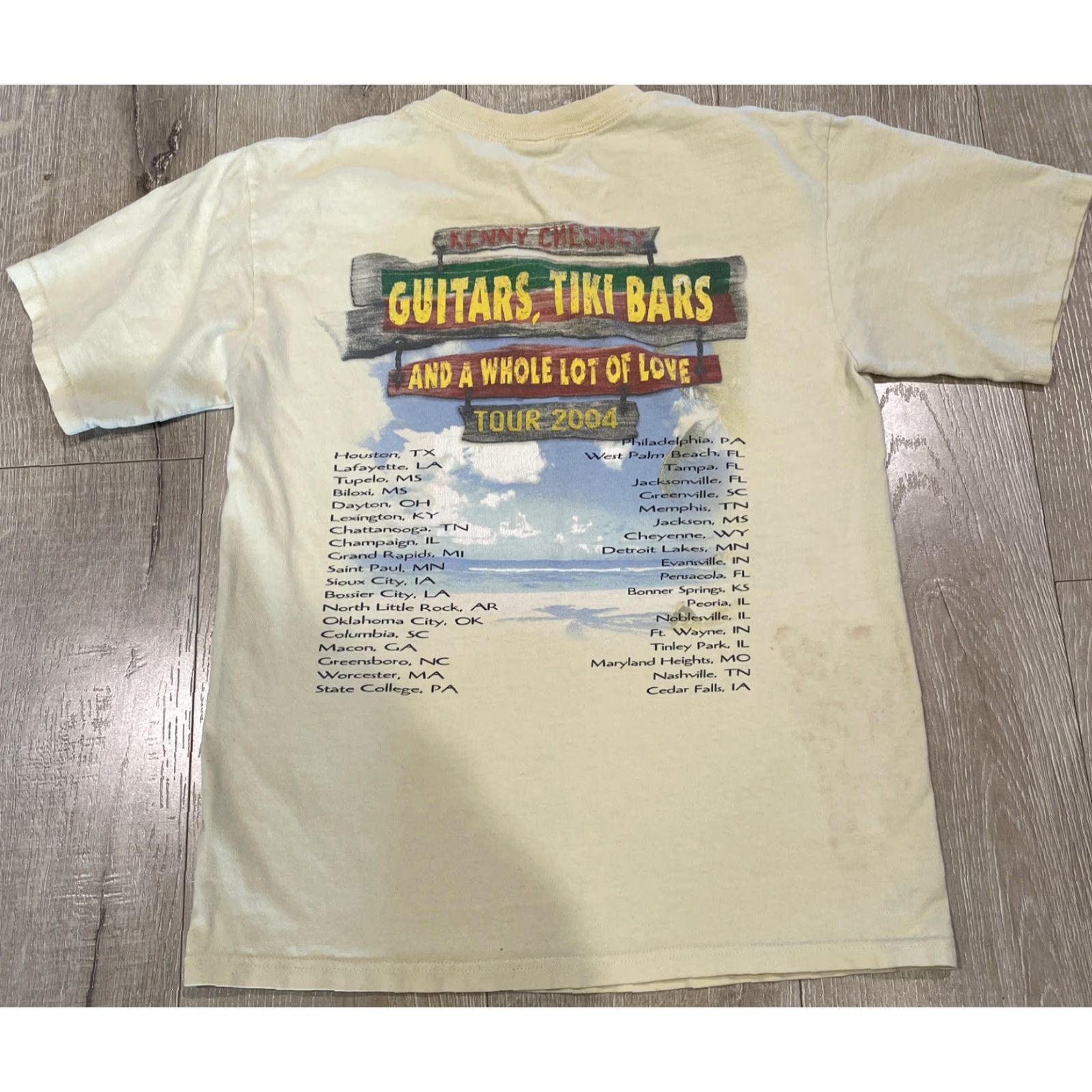 Anvil VINTAGE Kenny Chesney Concert Shirt 2004 Tour T-Shirt Men’s Small Yellow Crew Neck Short Sleeve 100% Cotton Graphic Print Music NS Size US S / EU 44-46 / 1 - 2 Thumbnail