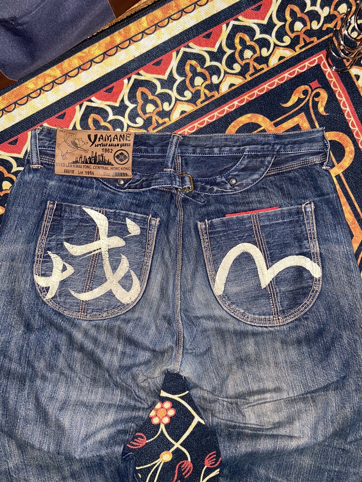 Evisu × Japanese Brand EVISU YAMANE BIG LOGO SPELL OUT DENIM Size US 36 / EU 52 - 9 Thumbnail