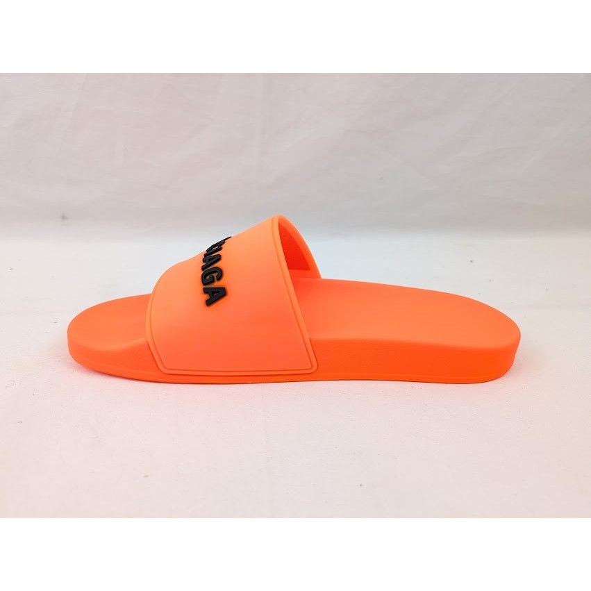 Balenciaga o1rshd1 Smooth Rubber Pool Logo Slide in Orange/Black Size US 10 / EU 43 - 7 Thumbnail