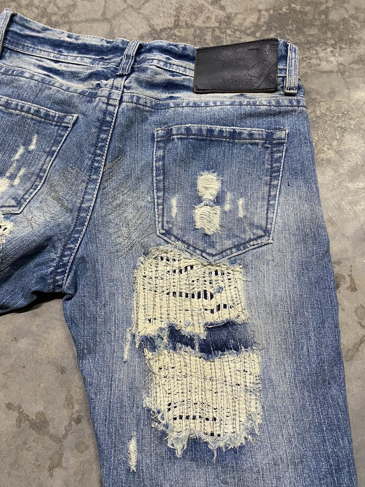 Japanese Brand Flare Jeans Japan Distressed Sashiko Boro Stitches Grunge Size US 30 / EU 46 - 13 Thumbnail