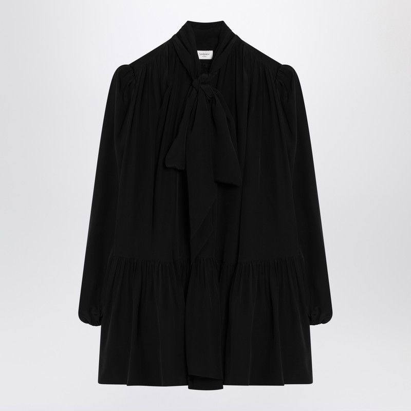 Saint Laurent Paris Saint Laurent Black Lavallière Dress In Silk Size XS / US 0-2 / IT 36-38 - 1 Thumbnail