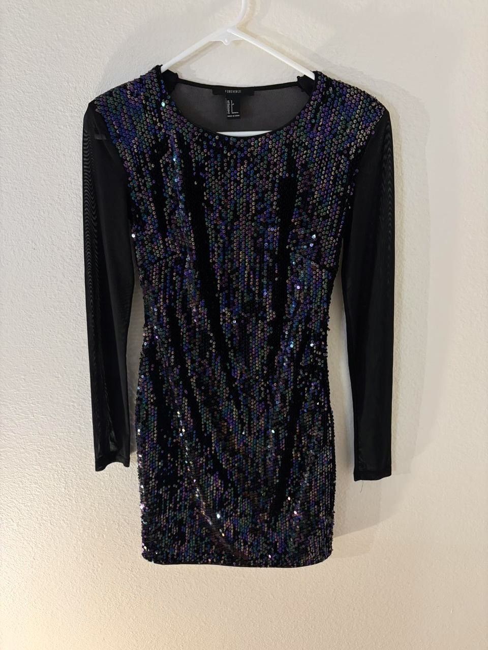 Forever 21 forever 21 black multicolor sequin mesh mini dress Size S / US 4 / IT 40 - 1 Thumbnail