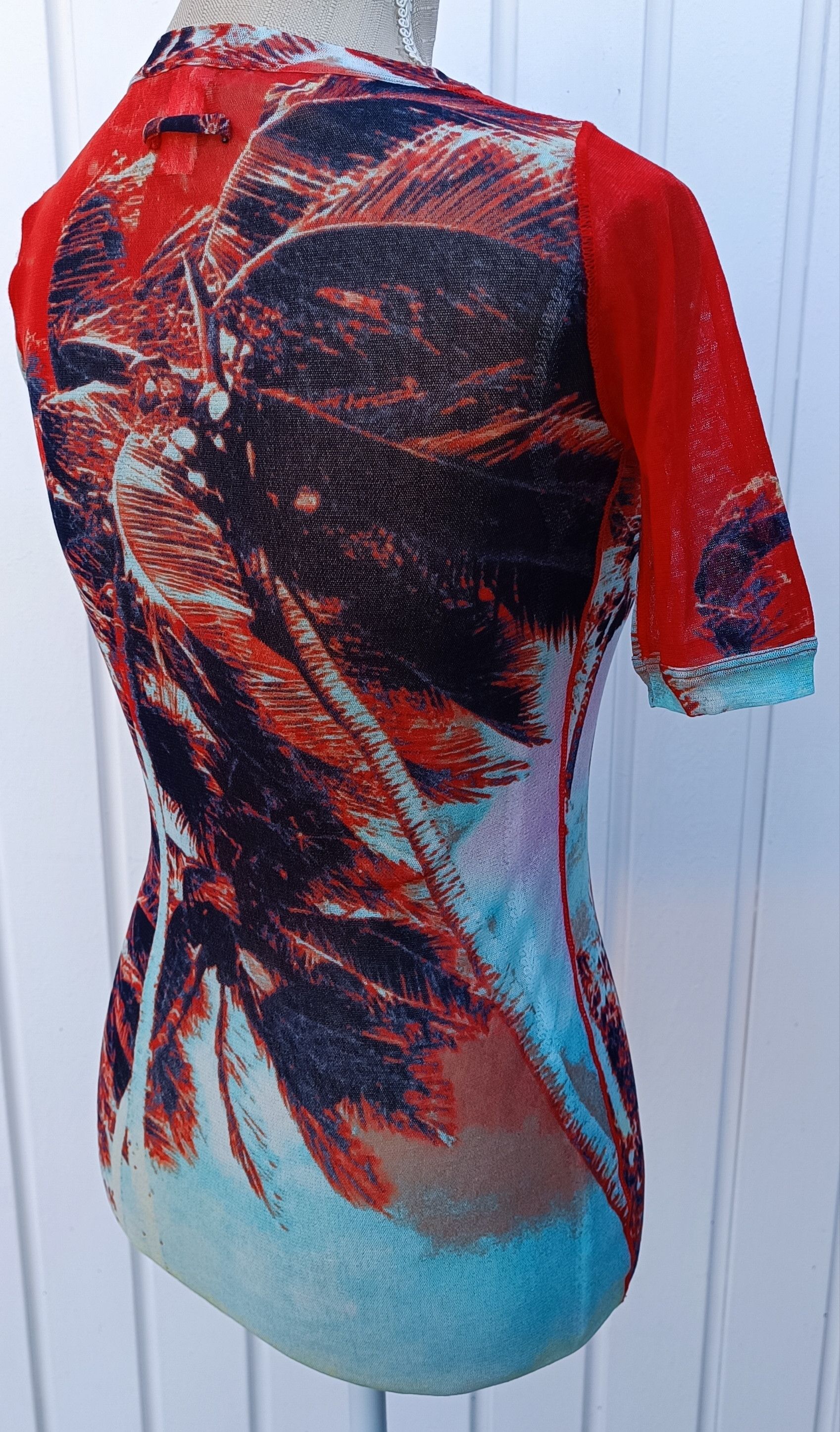 Jean Paul Gaultier Palm trees nylon mesh t-shirt Size US XS / EU 42 / 0 - 7 Thumbnail