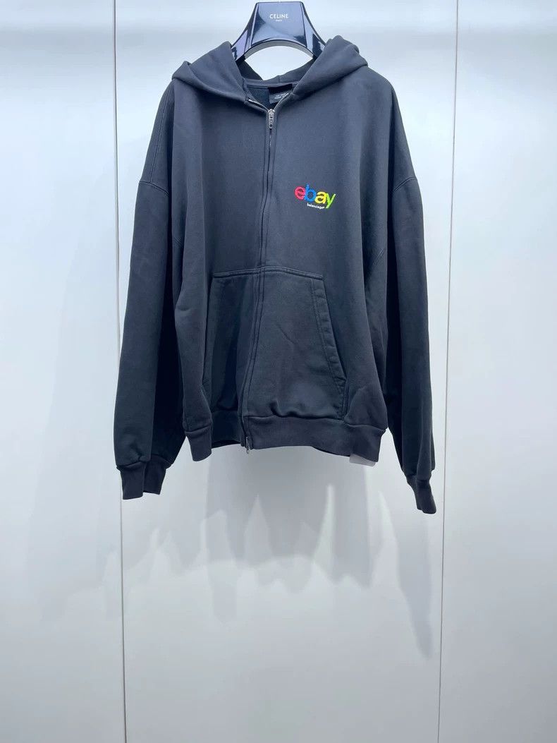 Balenciaga Balenciaga Eaby Joint Black Zip Hoodie Size US M / EU 48-50 / 2 - 1 Thumbnail