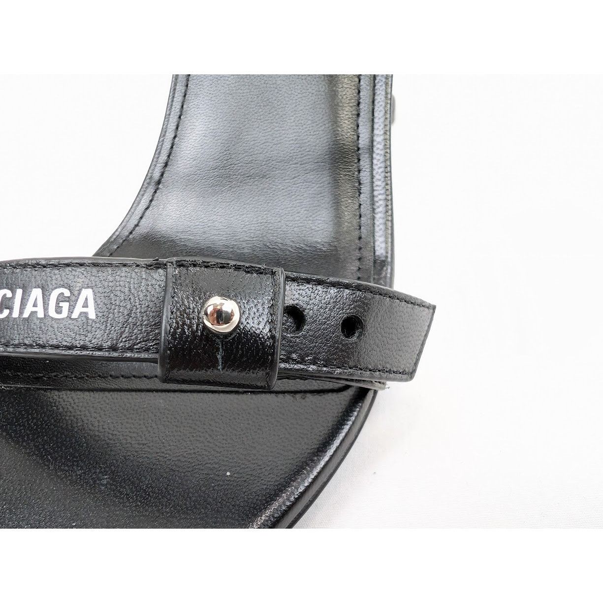 Balenciaga o1rshd1 Afterhour Logo 90 Sandals in Black/White Size US 8 / IT 38 - 19 Thumbnail