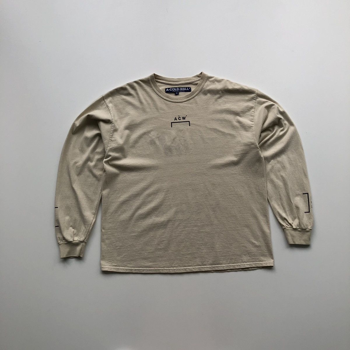 A-COLD-WALL* ACW A Cold Wall by Samuel Ross B Long Sleeve T-Shirt Beige Size US XL / EU 56 / 4 - 1 Thumbnail