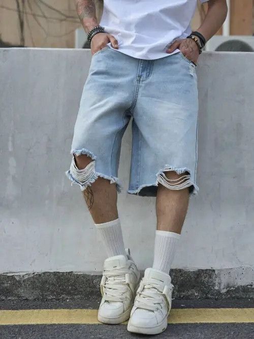Japanese Brand × Vintage Vintage RETRO 90s distressed washed shorts jeans Size US 32 / EU 48 - 4 Thumbnail