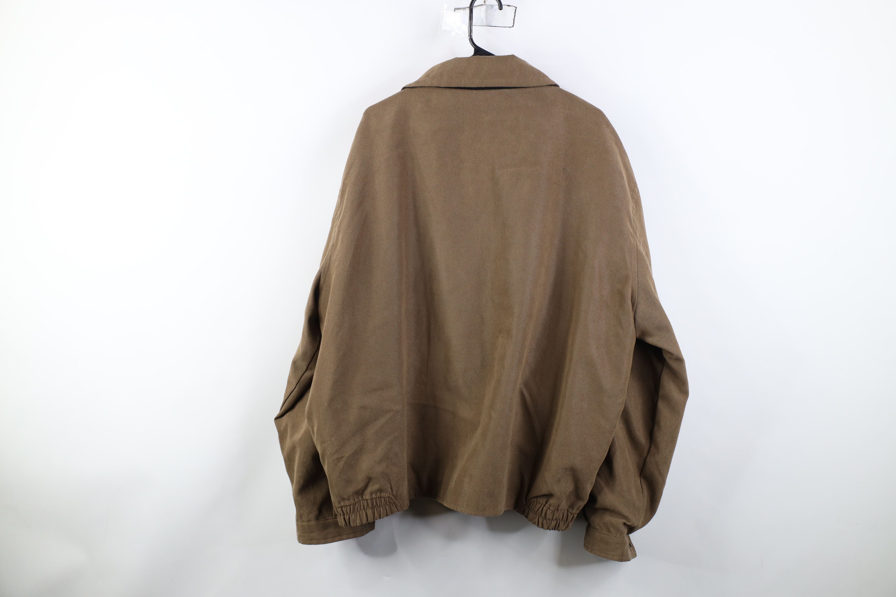 Vintage Vintage 90s Streetwear Whipcord Full Zip Bomber Jacket Brown Size US XXL / EU 58 / 5 - 14 Thumbnail