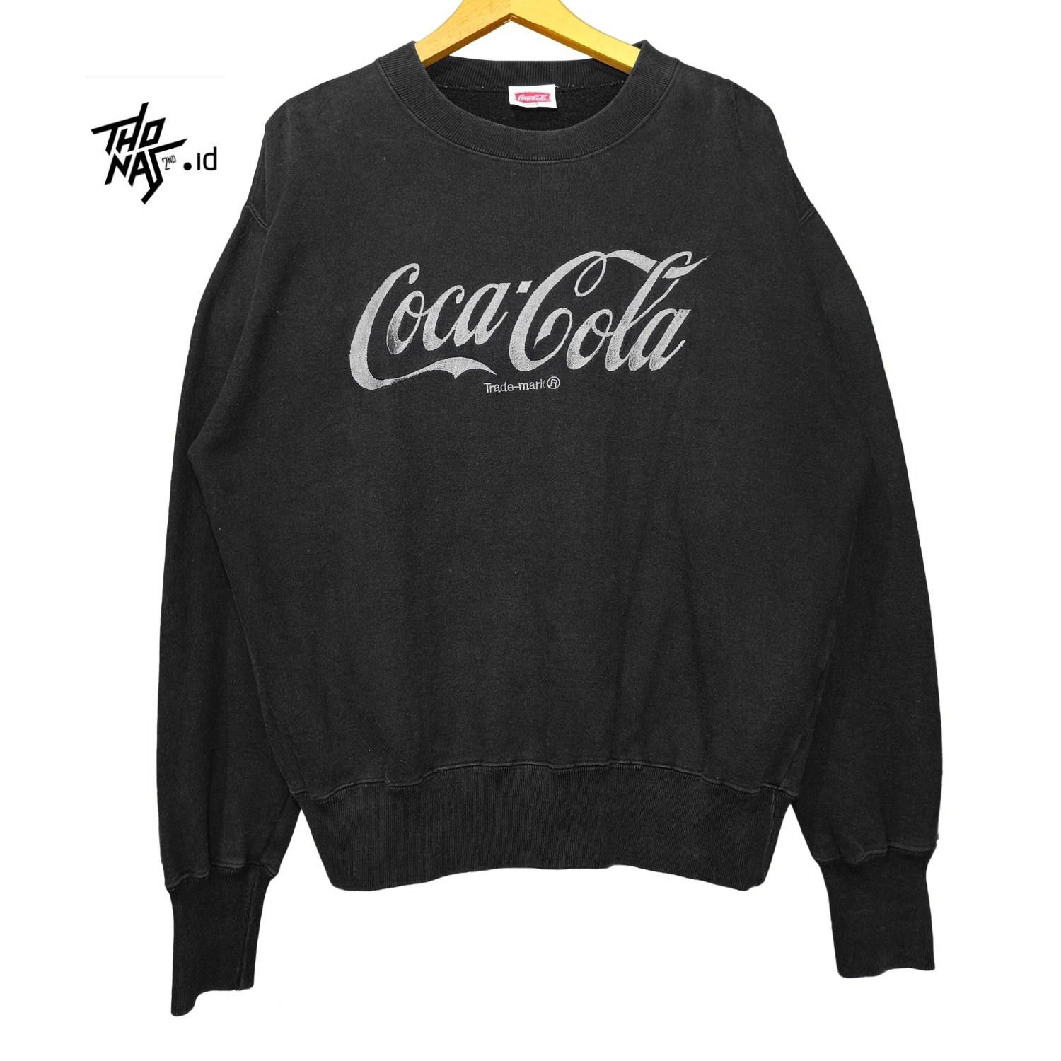 Rare Vintage 90s Cola Cola silver embroidered logo Crewneck