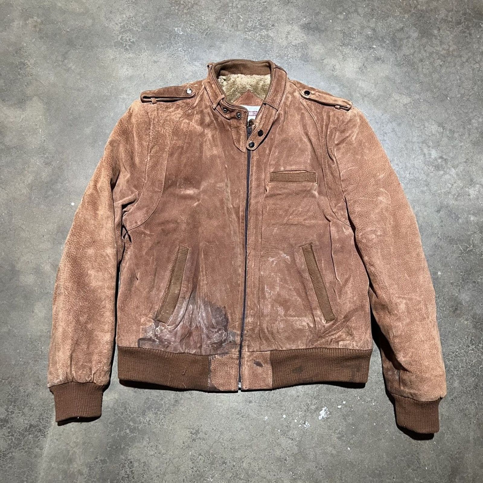 Vintage Vintage 80s Leather Directions Brown Lined Leather Jacket Size US L / EU 52-54 / 3 - 1 Thumbnail