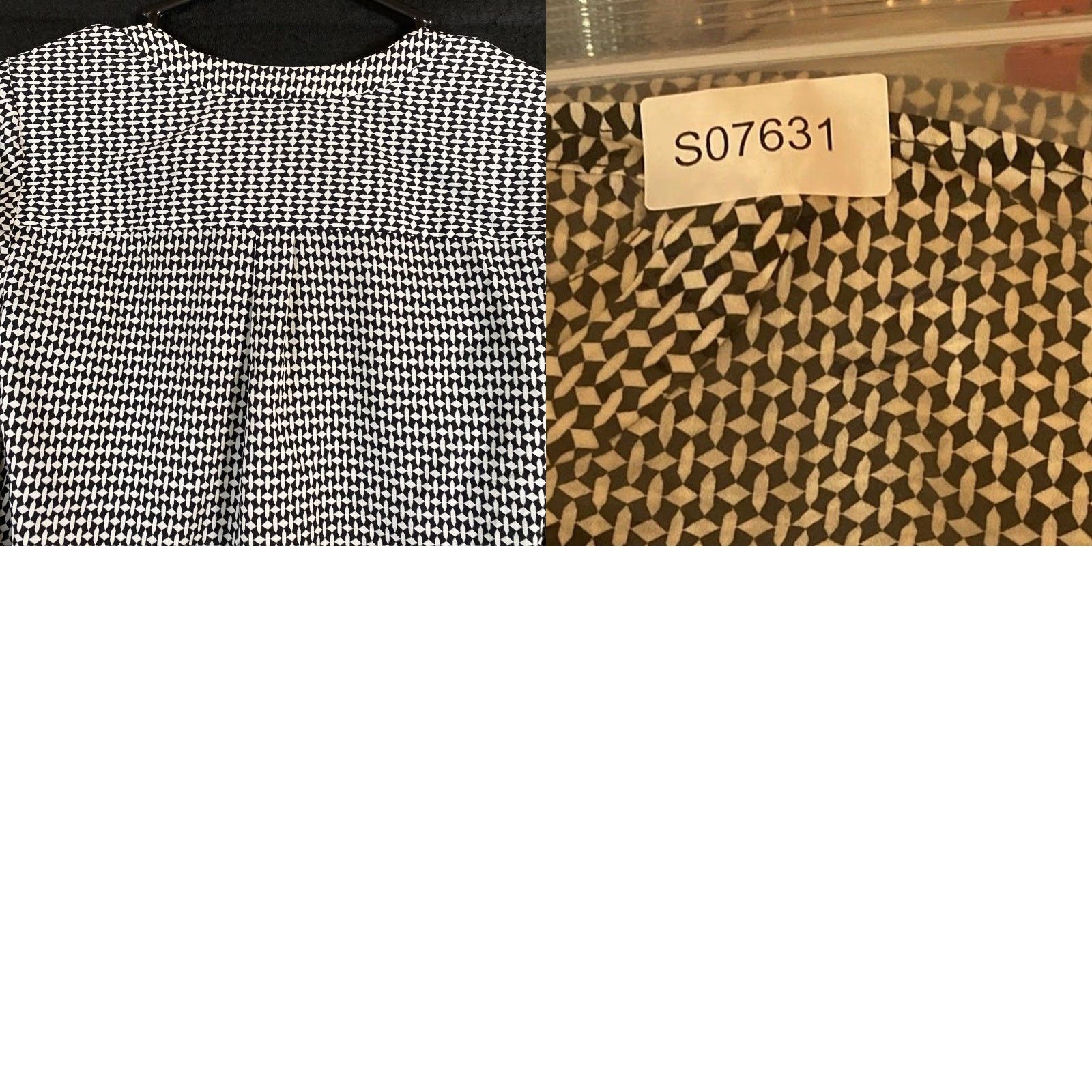 Talbots Talbots Womens Blouse Black White Diamond V Neck Long Sleeve Lightweight Petite Size XXS / US 00 / IT 34 - 9 Thumbnail