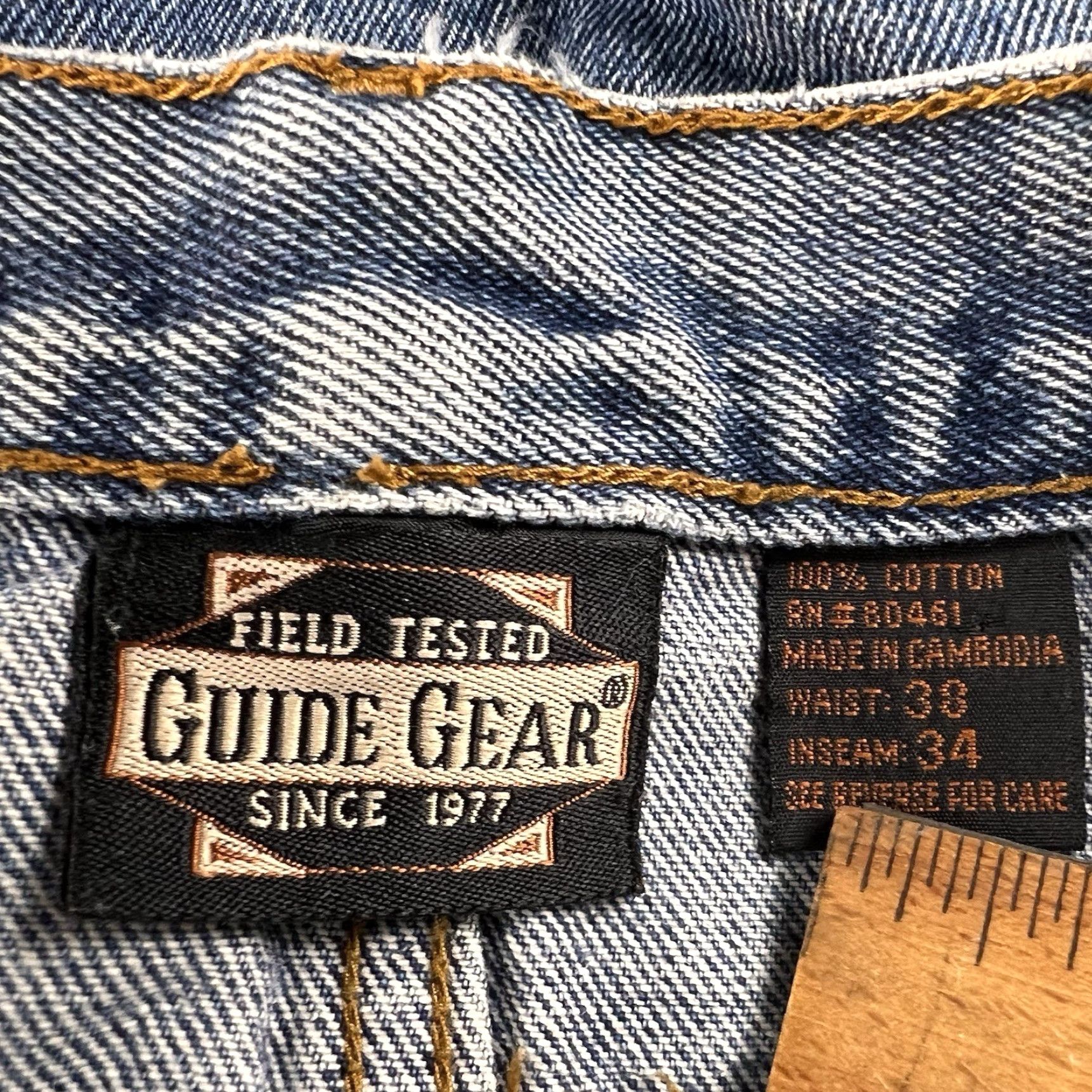 Vintage Guide Gear Jeans Men 38x29 Straight Leg Dark Wash Flannel Lined Denim 5-Pocket Insulated Relaxed Size US 38 / EU 54 - 3 Thumbnail