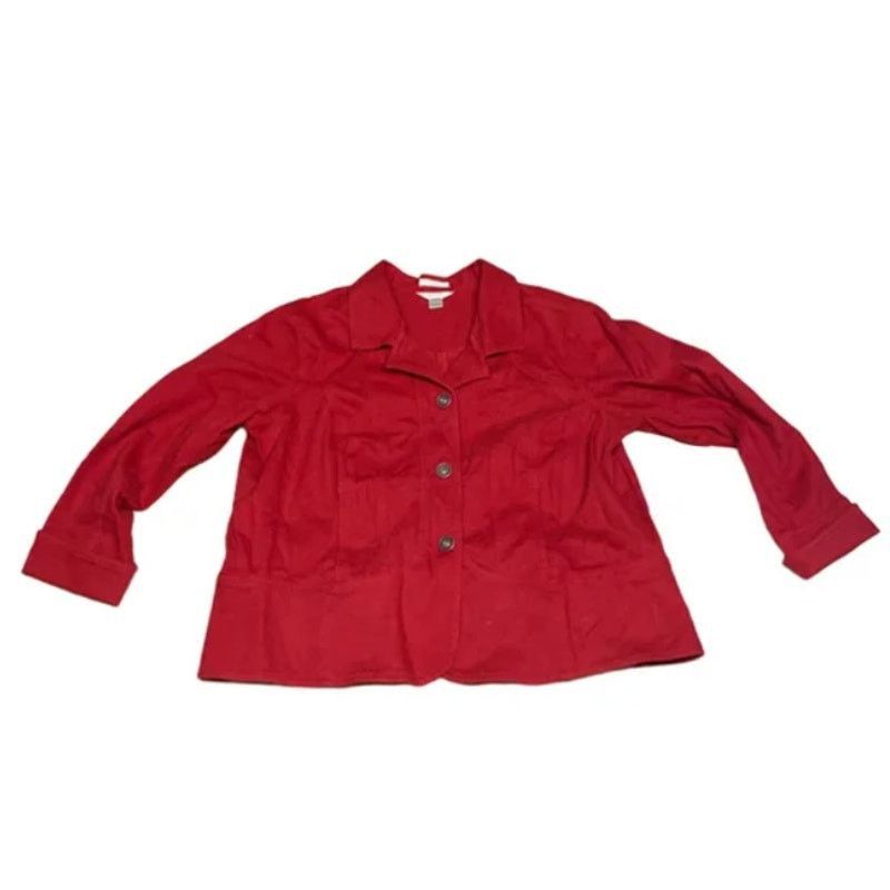 Other Minimalist Artsy Boxy Red Button Front Jacket Christopher XL Size XL / US 12-14 / IT 48-50 - 2 Thumbnail
