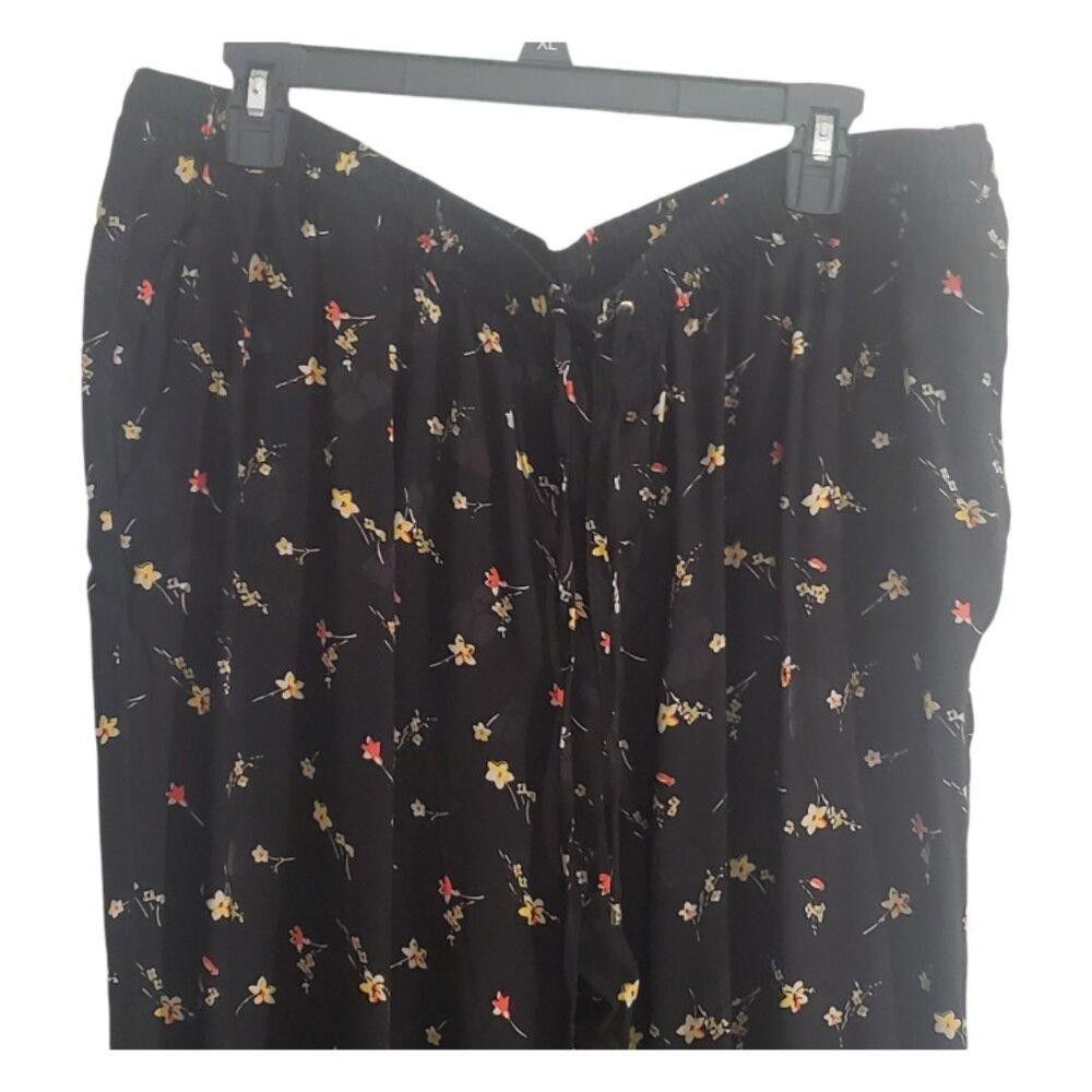Lauren Ralph Lauren CT1895 Lauren Ralph Lauren Black Floral Pant 16W Size 38" / US 16 / IT 52 - 2 Thumbnail