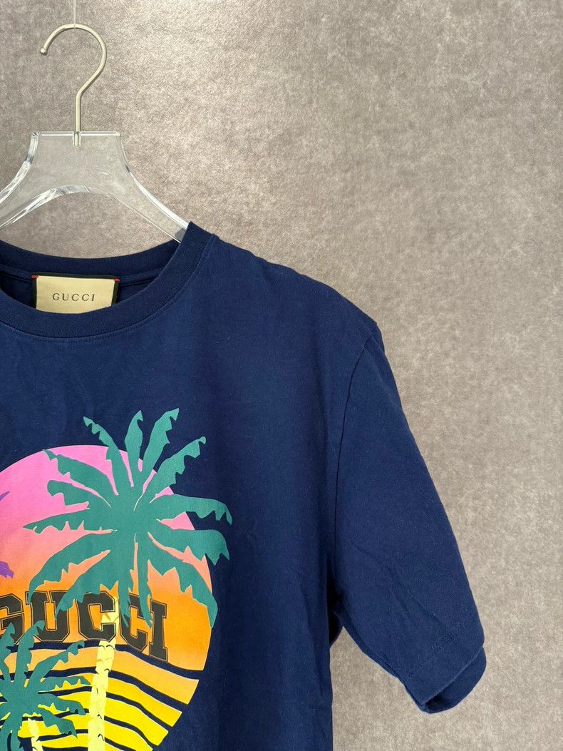 Gucci Gucci Hawaiian coconut print blue short sleeves Size S / US 4 / IT 40 - 5 Thumbnail