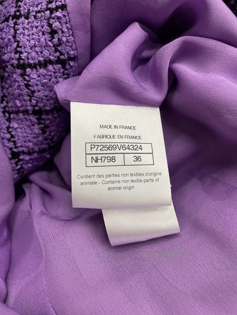 Chanel Chanel Purple plaid four-pocket woven sequin jacket Size XS / US 0-2 / IT 36-38 - 5 Thumbnail
