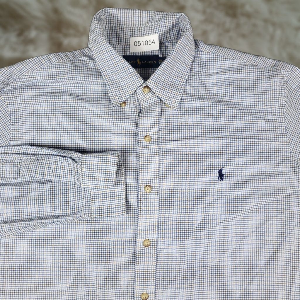 Ralph Lauren Ralph Lauren Shirt Mens 2XL Blue Check Button-Up Long Sleeve Casual Cotton Mens Size US XXL / EU 58 / 5 - 1 Thumbnail