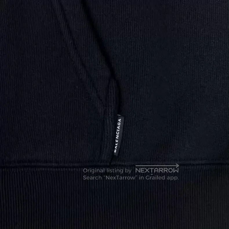 Balenciaga Balenciaga Black hooded sweatshirt with small lettering lo Size US S / EU 44-46 / 1 - 4 Thumbnail